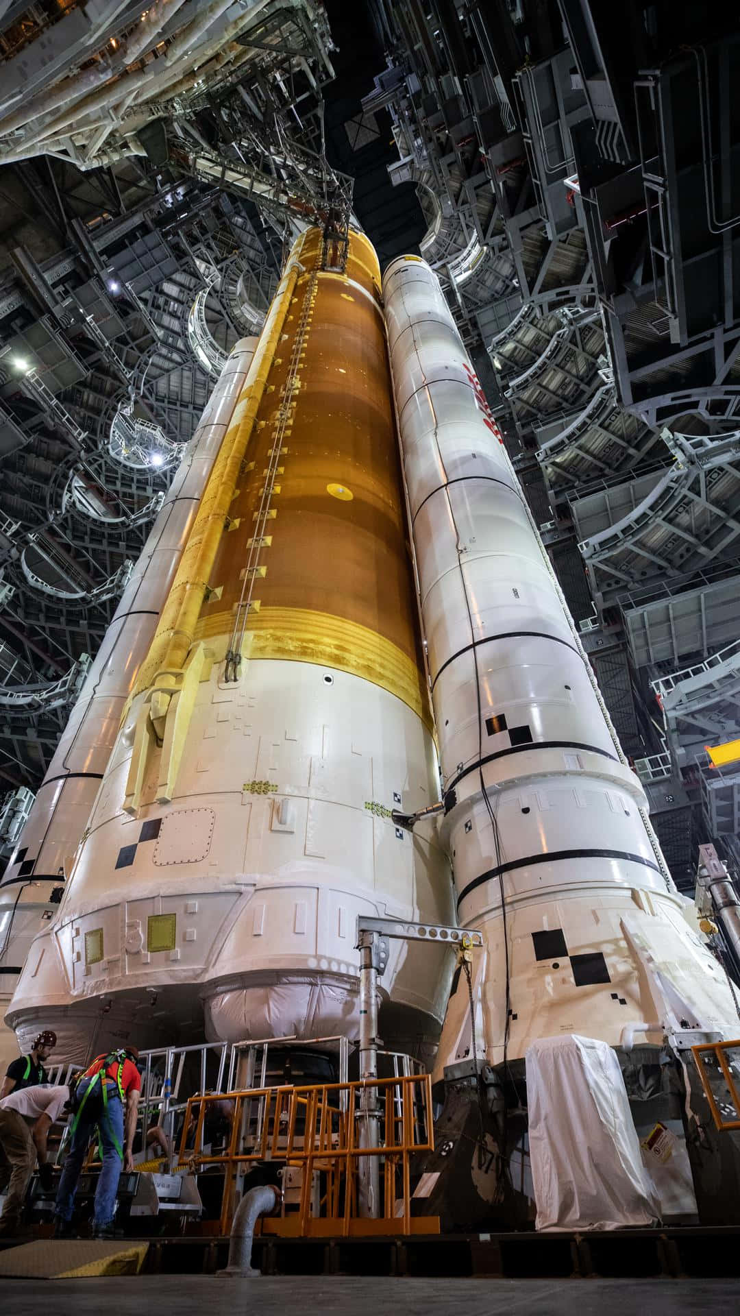 An illuminated Rocket soars in the night sky