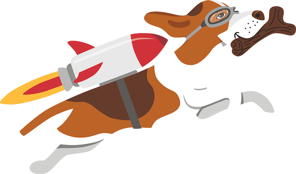 Rocket Powered Dog With Bone PNG