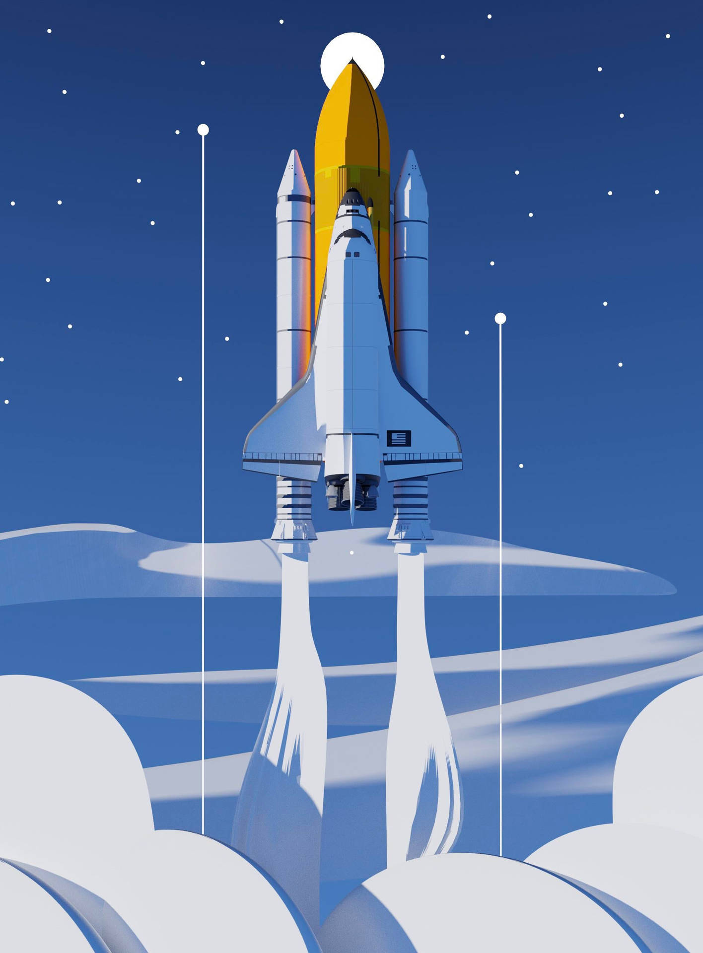Raketenschiff Illustration Wallpaper