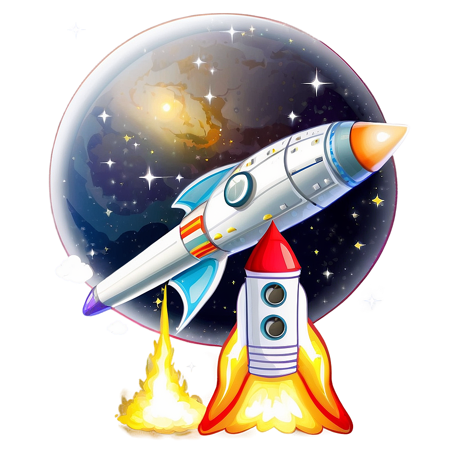 Rocket With Astronaut Png 04292024 PNG