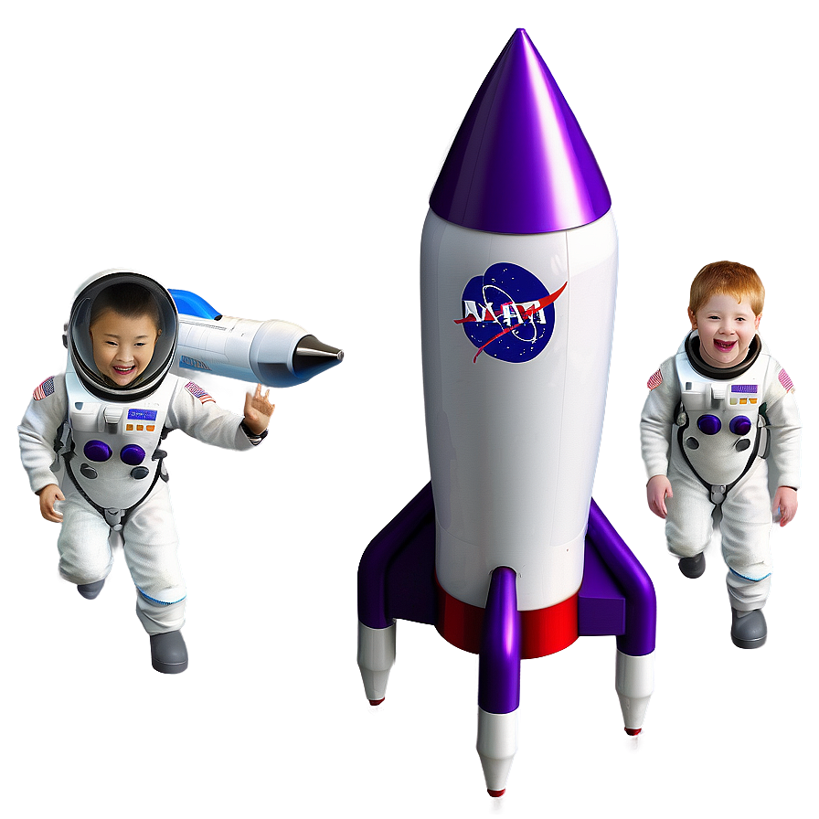 Rocketship With Astronauts Png 06132024 PNG