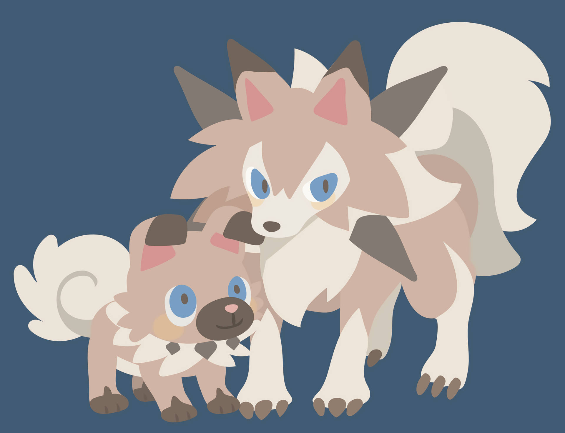 Rockruff With Midday Lycanroc Wallpaper