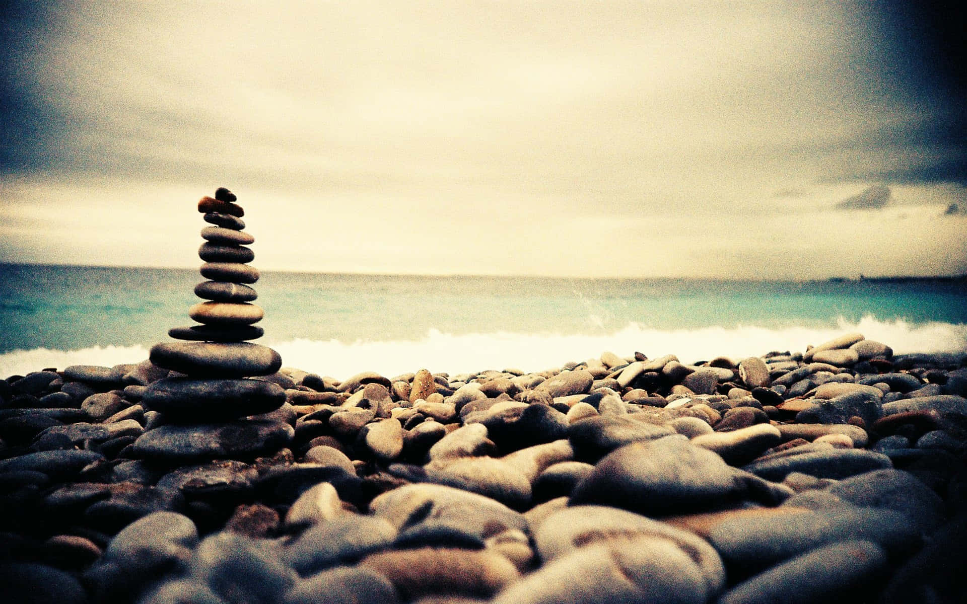 Rocks Stack Zen Yoga Beach Wallpaper