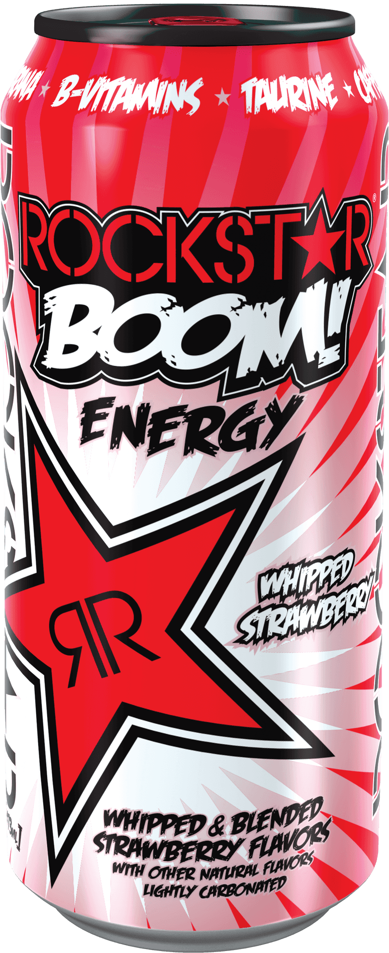 Rockstar Boom Energy Drink Whipped Strawberry PNG