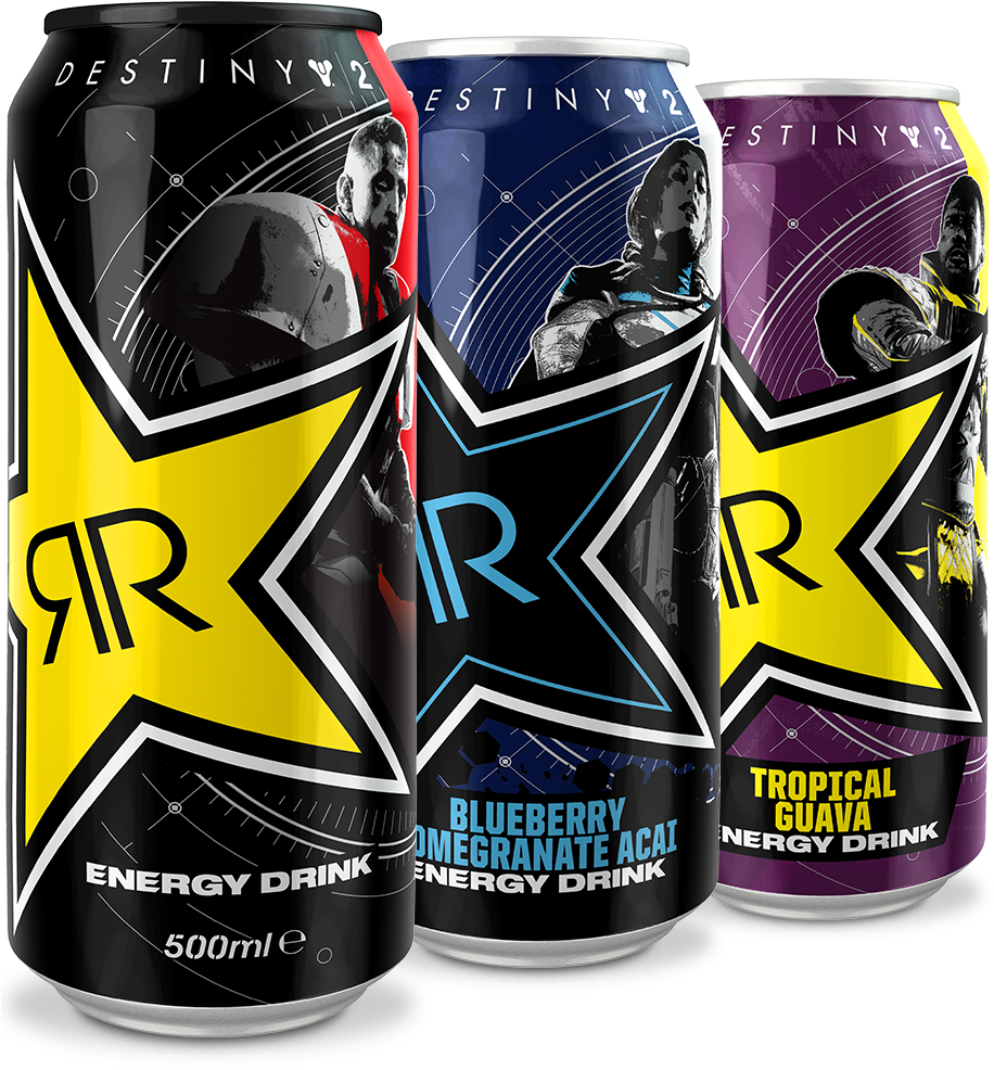 Rockstar Destiny2 Energy Drink Cans PNG