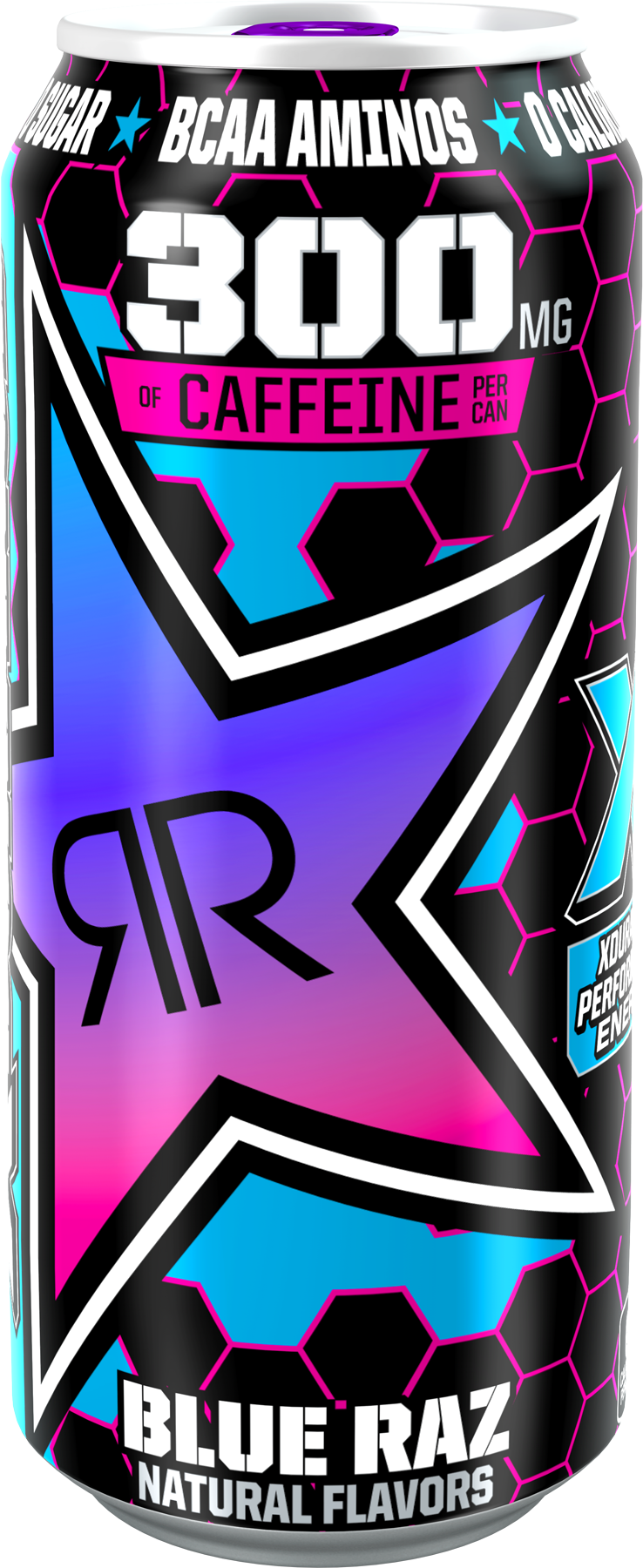 Rockstar Energy Drink Blue Raz Can PNG