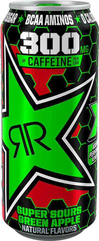 Rockstar Energy Drink Green Apple Can PNG