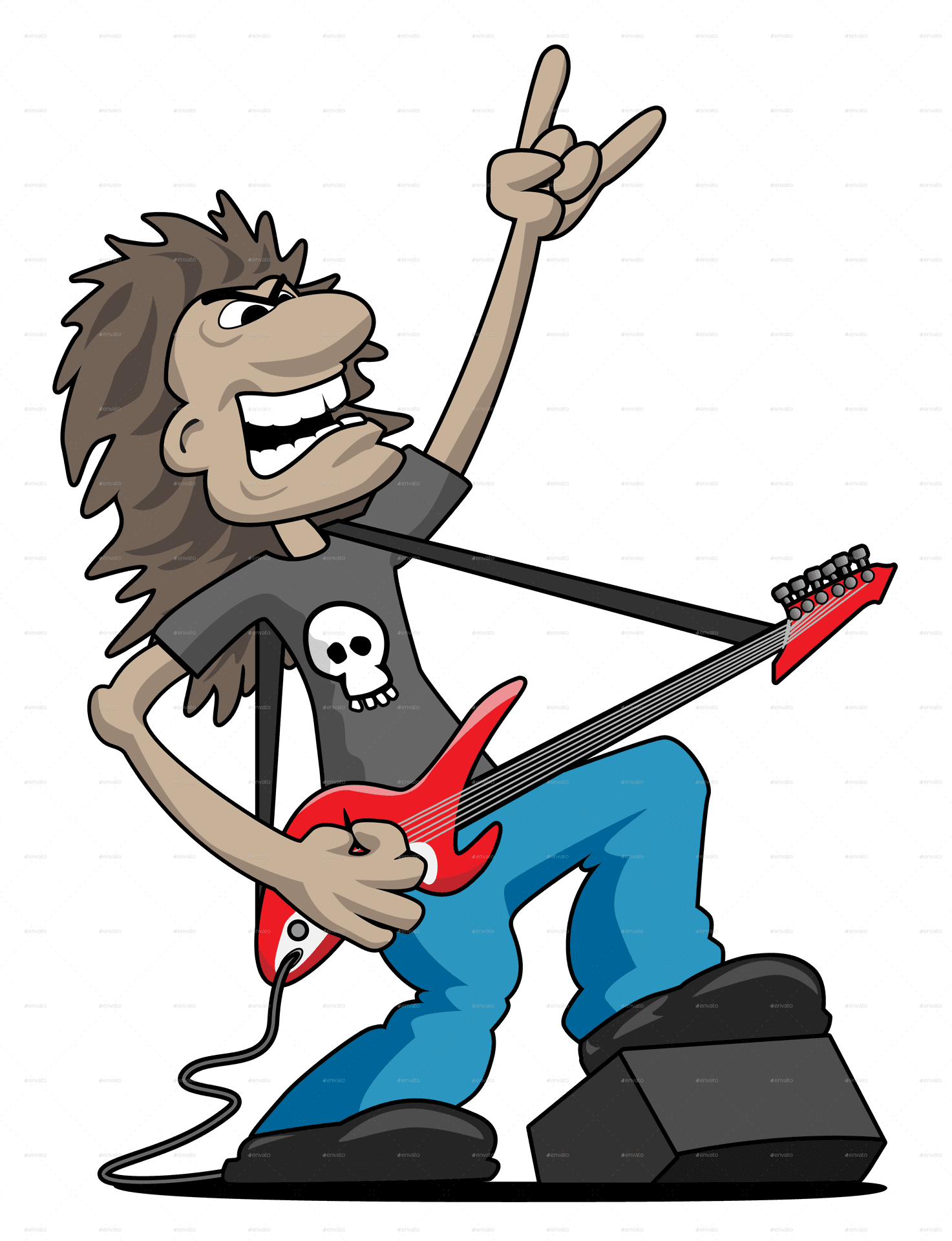 Download Rockstar Guitarist Cartoon.png | Wallpapers.com
