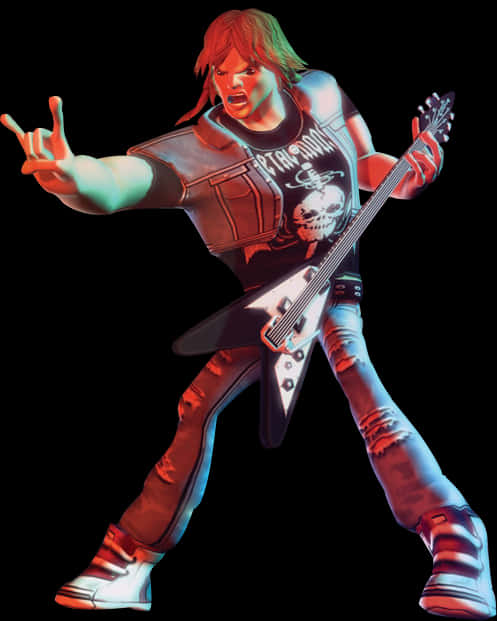 Rockstar Guitarist Performing PNG