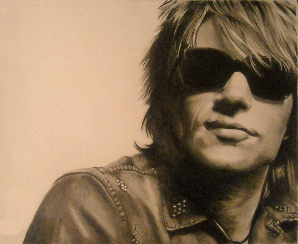 Fanarthiperrealista Del Rockero Jon Bon Jovi Fondo de pantalla