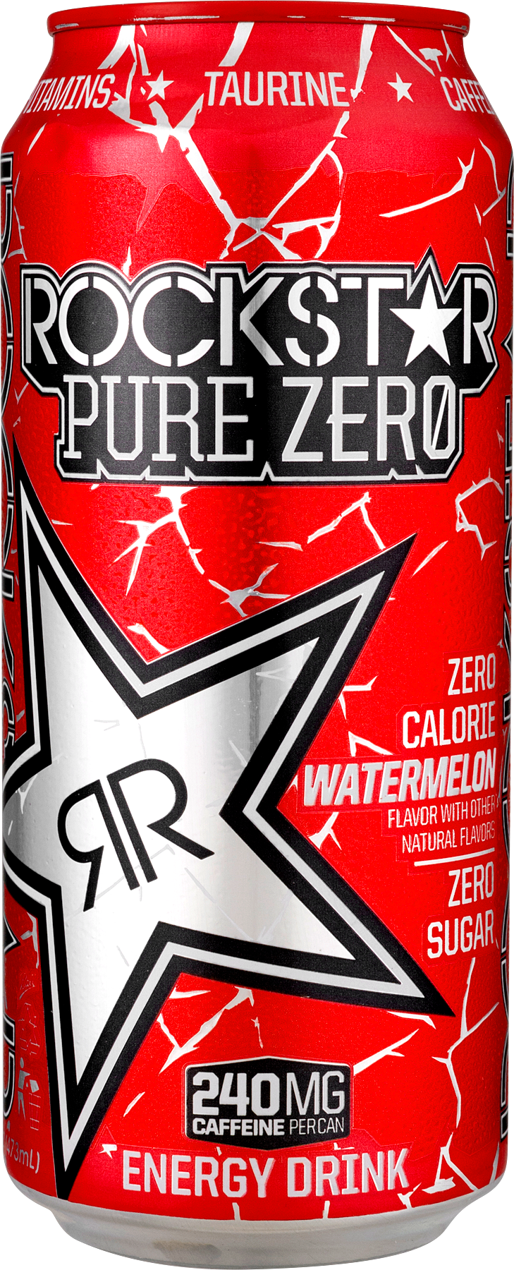 Rockstar Pure Zero Watermelon Energy Drink Can PNG