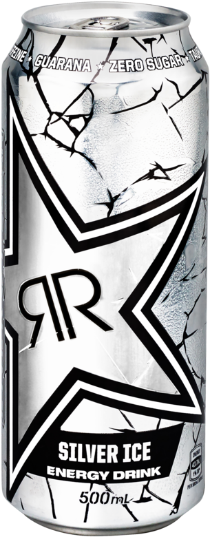 Rockstar Silver Ice Energy Drink Can PNG