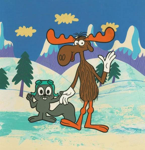 Rocky And Bullwinkle Amusing Depiction Wallpaper