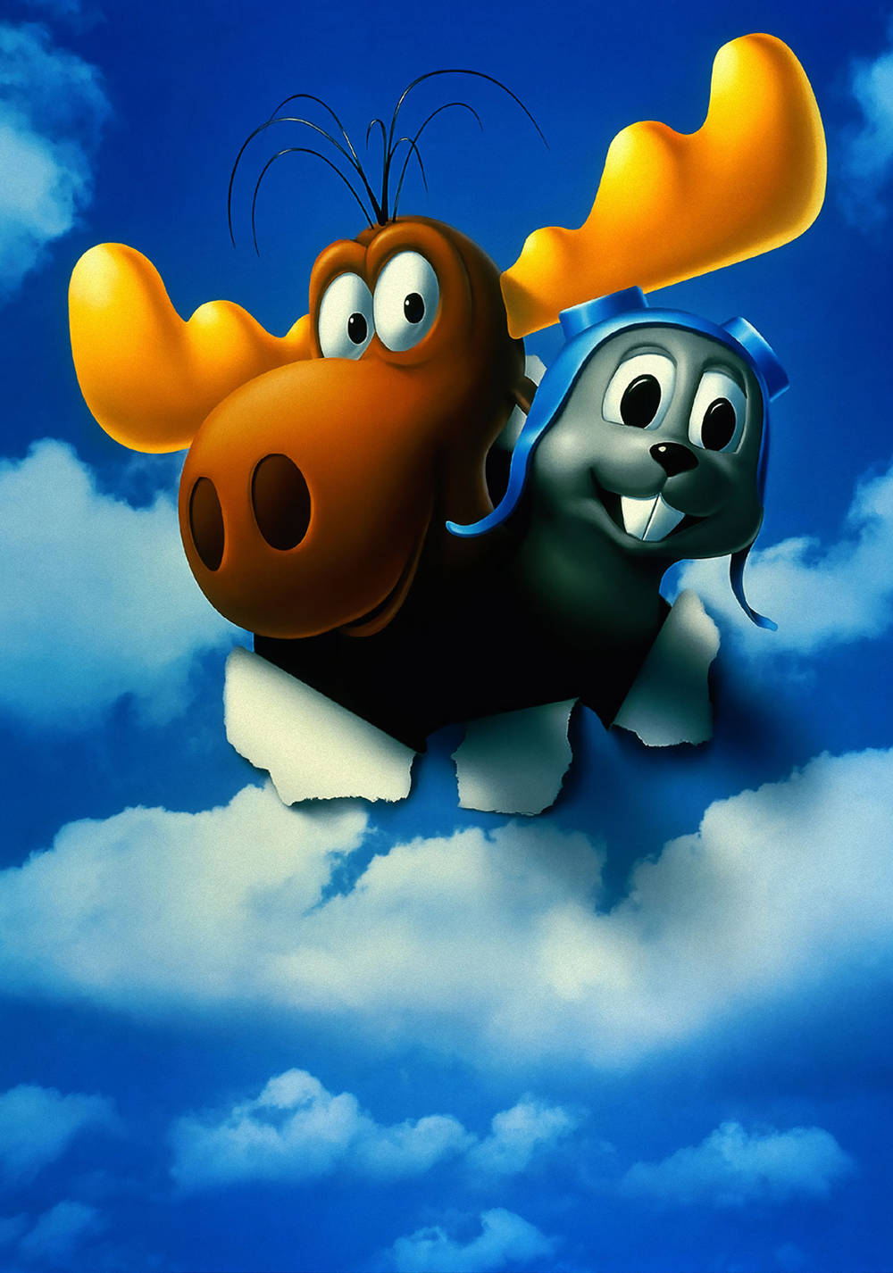 Rocky And Bullwinkle Flying In A Sky Wallpaper