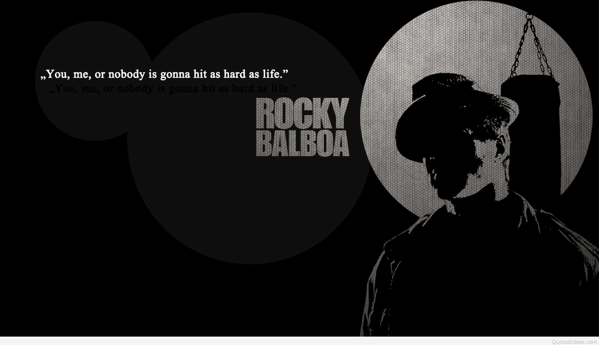 Citazionedi Rocky Balboa, Sfondo Nero. Sfondo