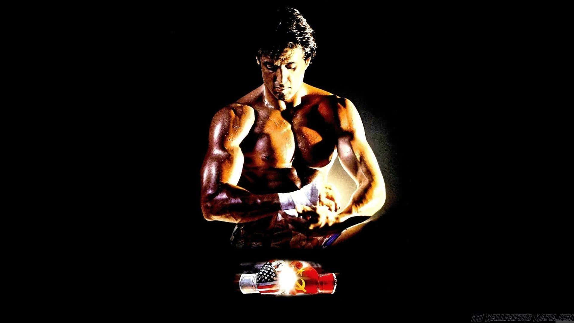 Rocky Balboa Holding Boxing Gloves Wallpaper