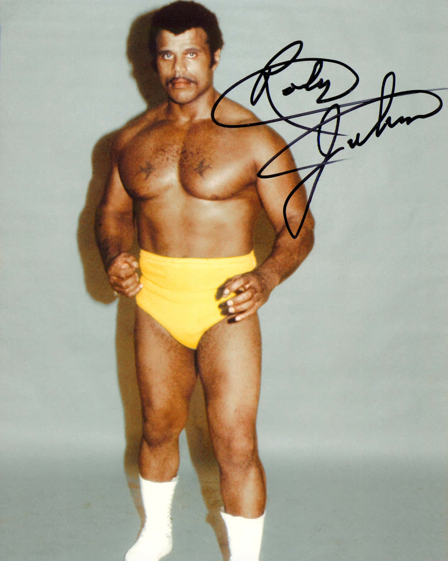 Rocky Johnson Signed Photo Wallpaper