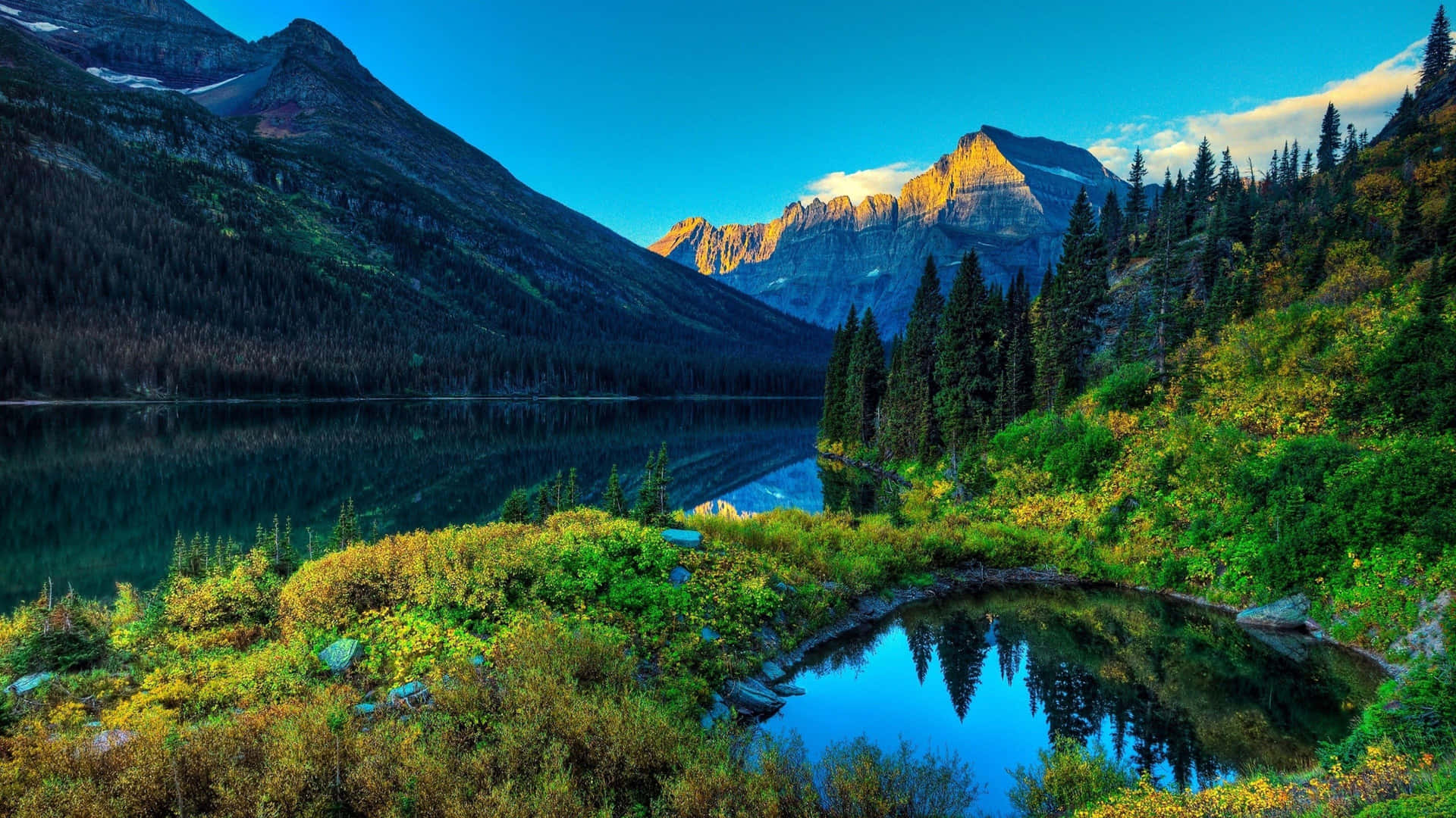 Rocky Mountain Landscape And Lake Wallpaper