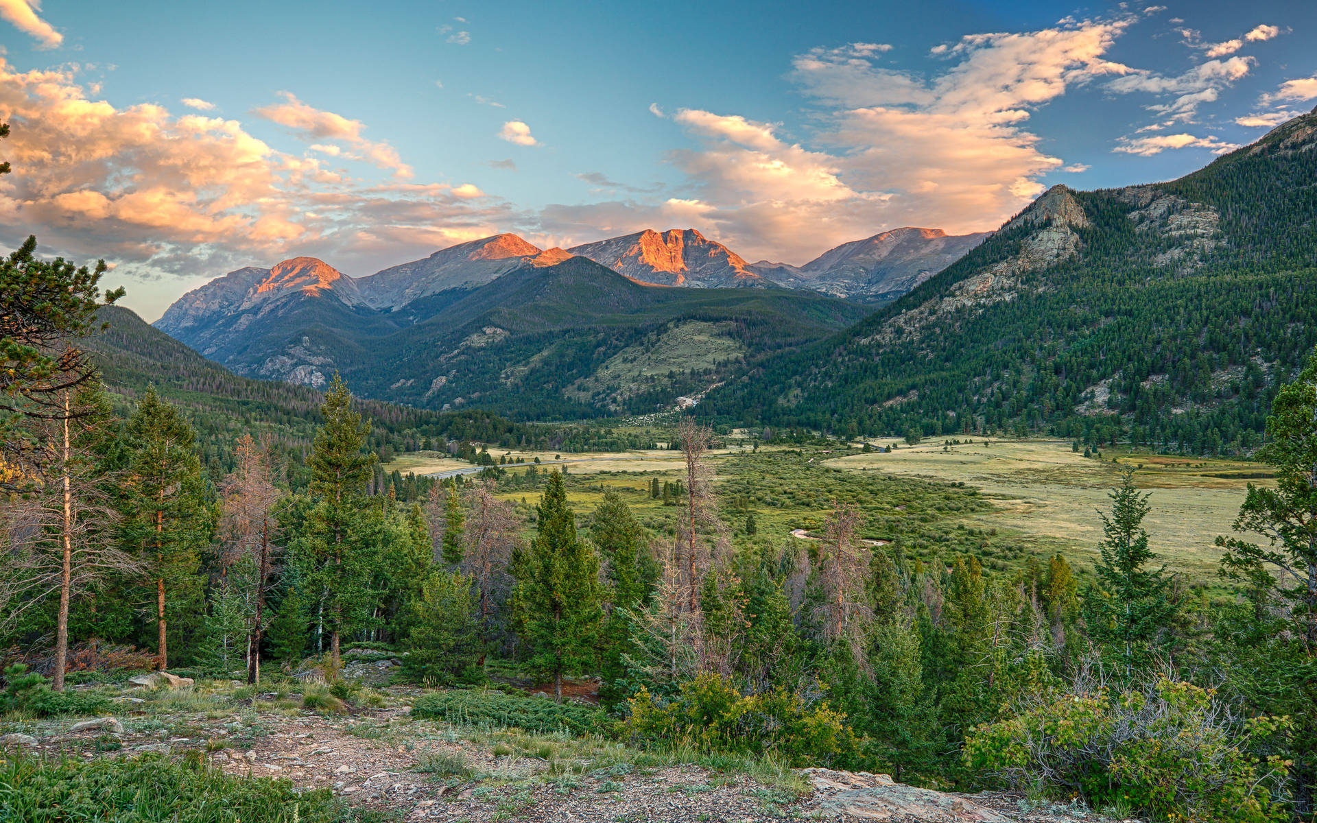 Vistatipo Pintura Del Parque Nacional De Las Montañas Rocosas Fondo de pantalla