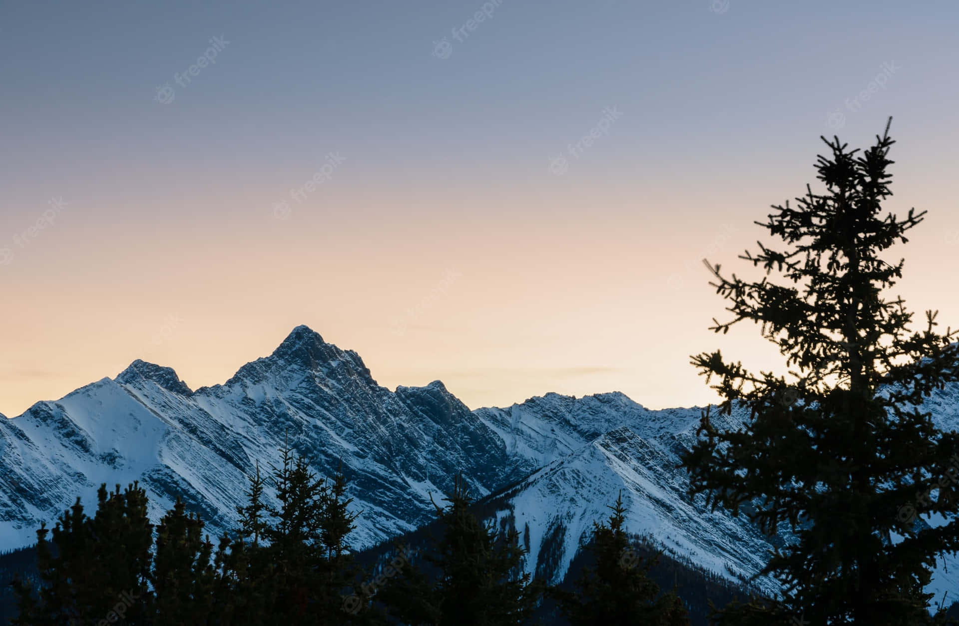 Montagnerocciose Parco Nazionale Di Banff Tramonto Sfondo