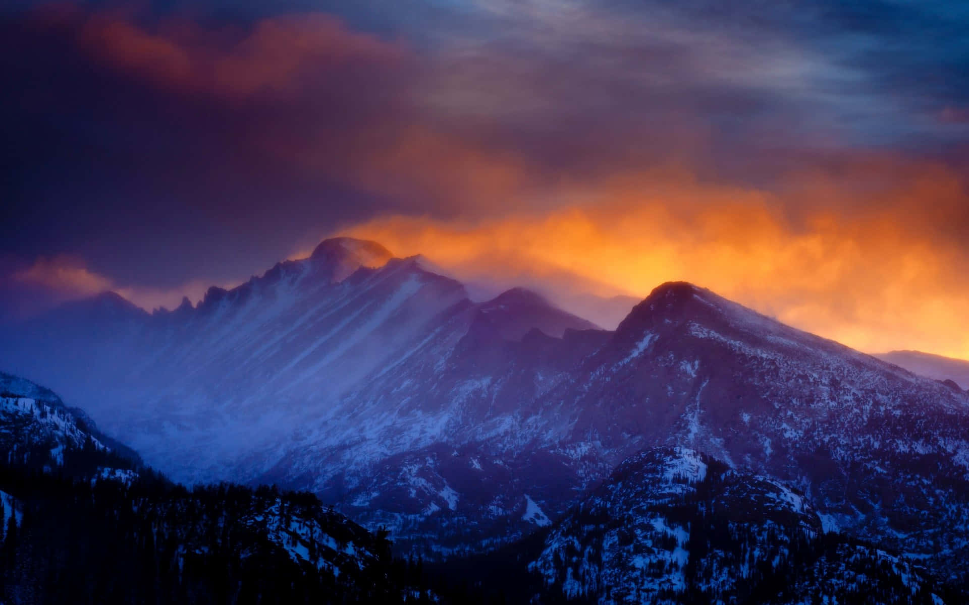 Rocky Mountains gradiënt æstetisk solnedgang Wallpaper