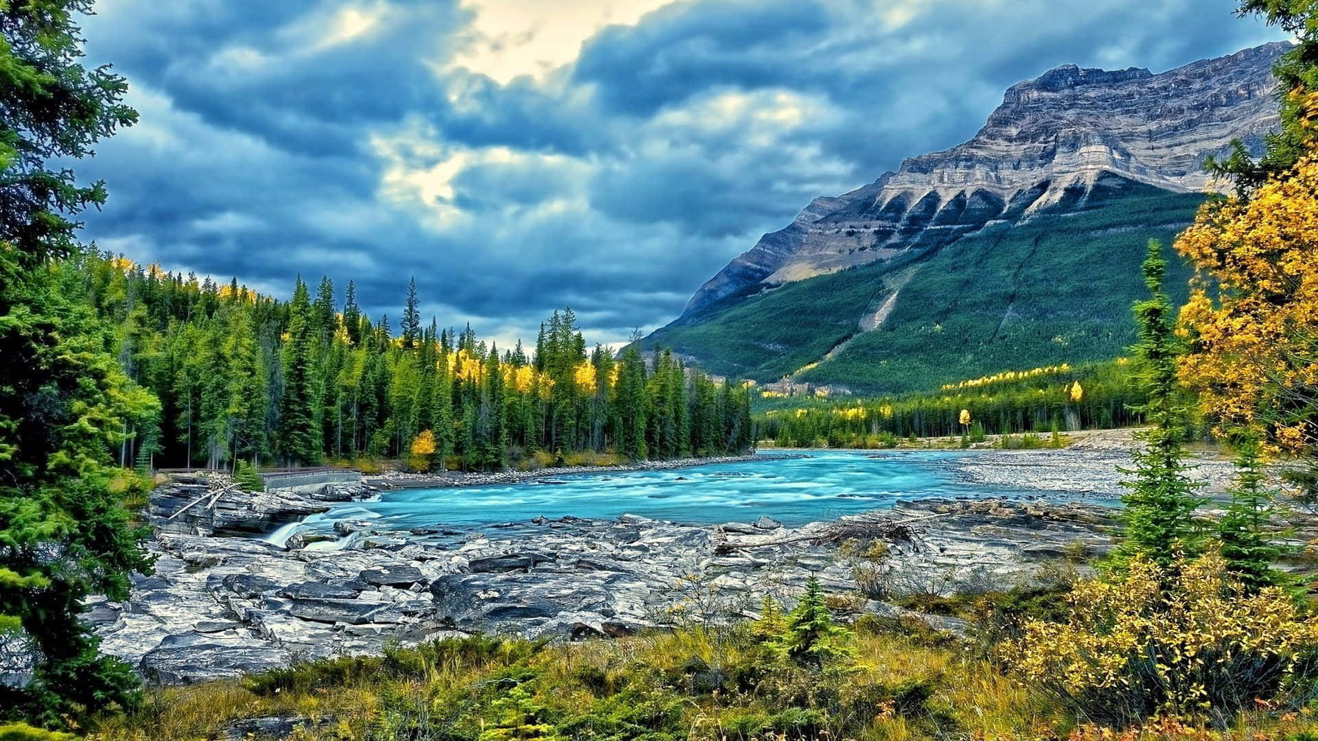 Montañasrocosas Del Parque Jasper, Canadá Fondo de pantalla