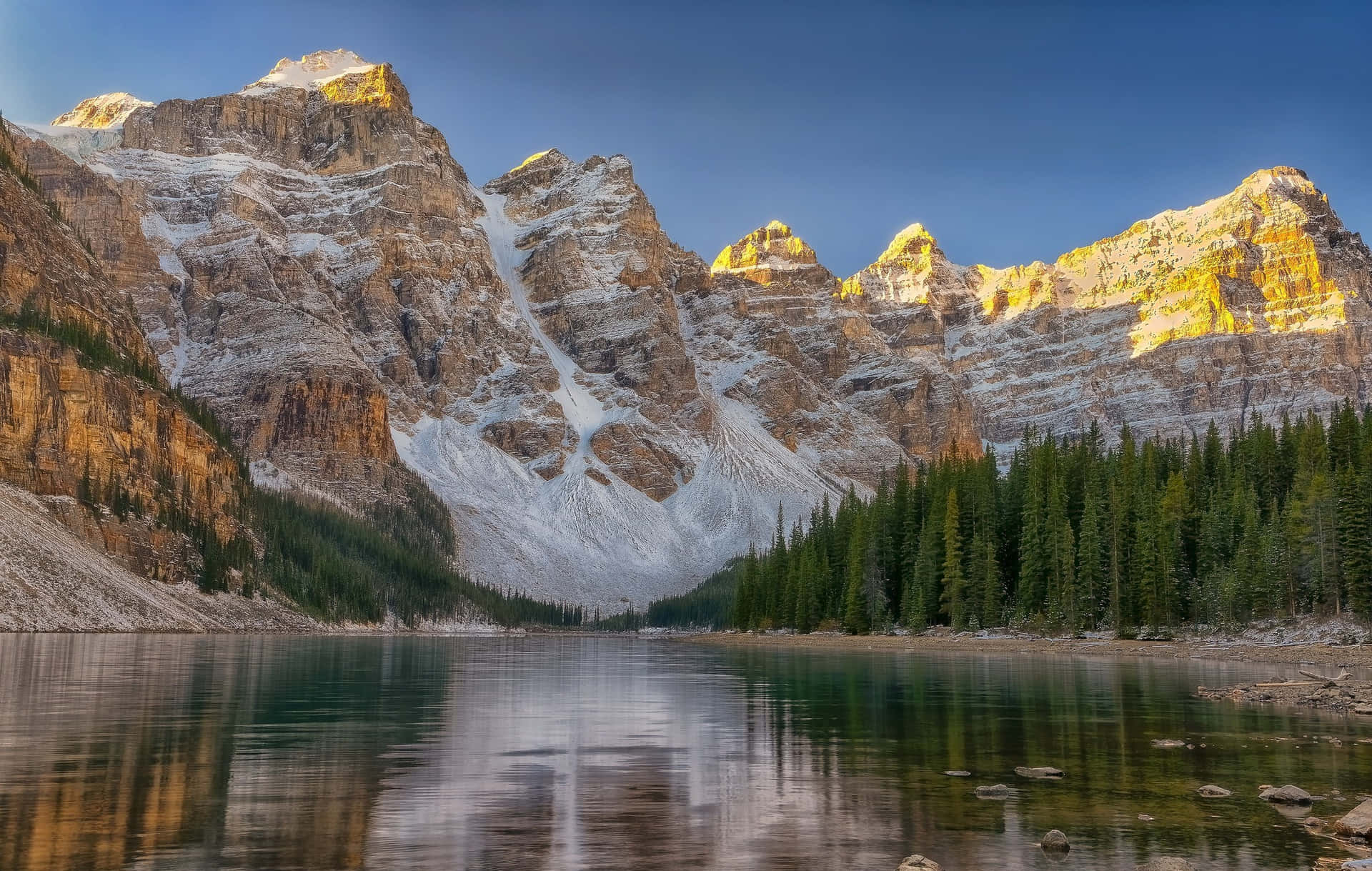 Rocky Mountains Moraine Lake Alberta Canada Wallpaper