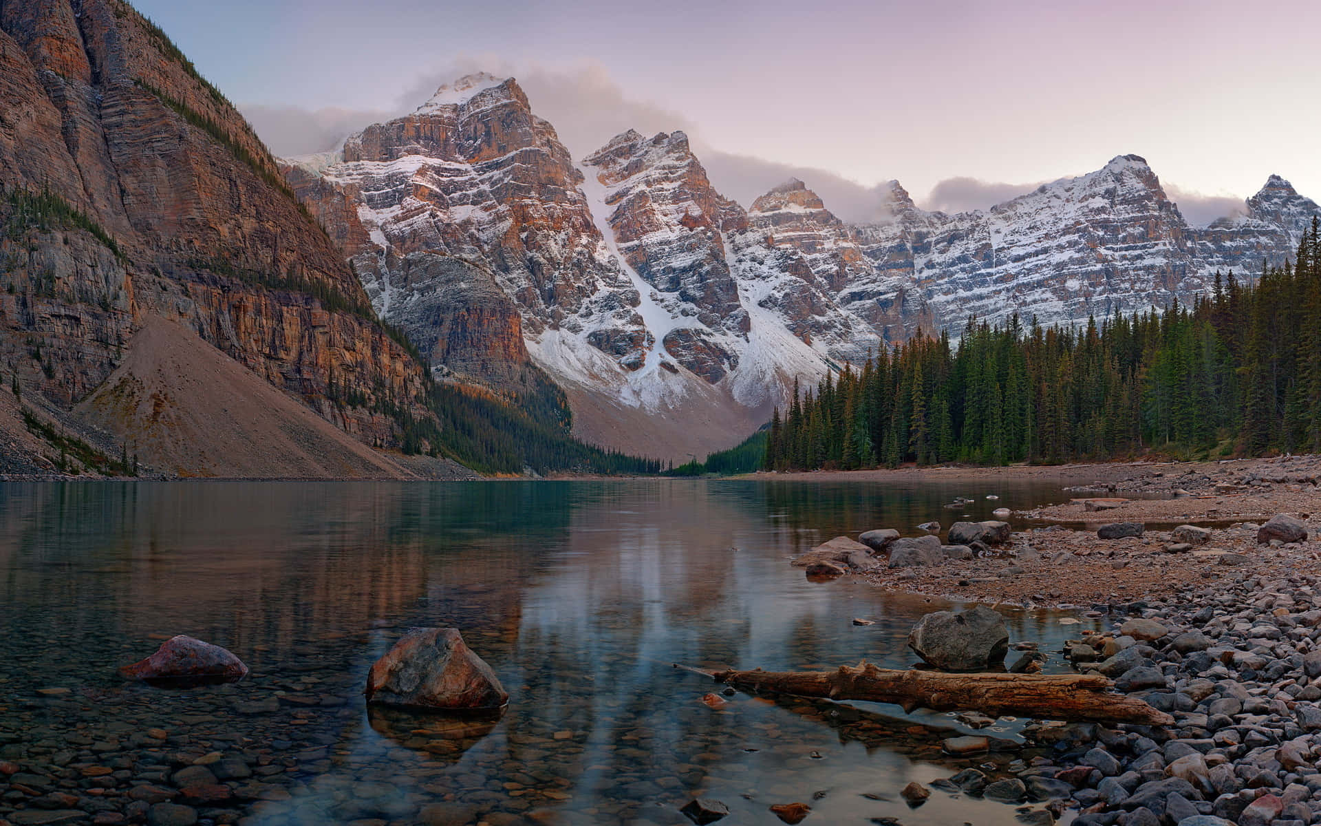 Rocky Mountains Moraine Lake Banff National Park Wallpaper