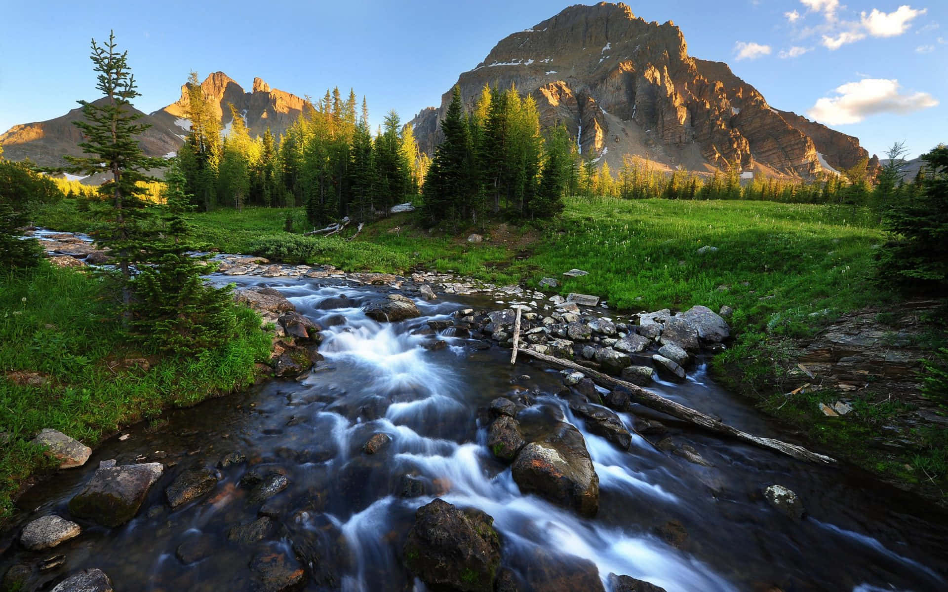 Rocky Mountains River Nature Landscape Wallpaper