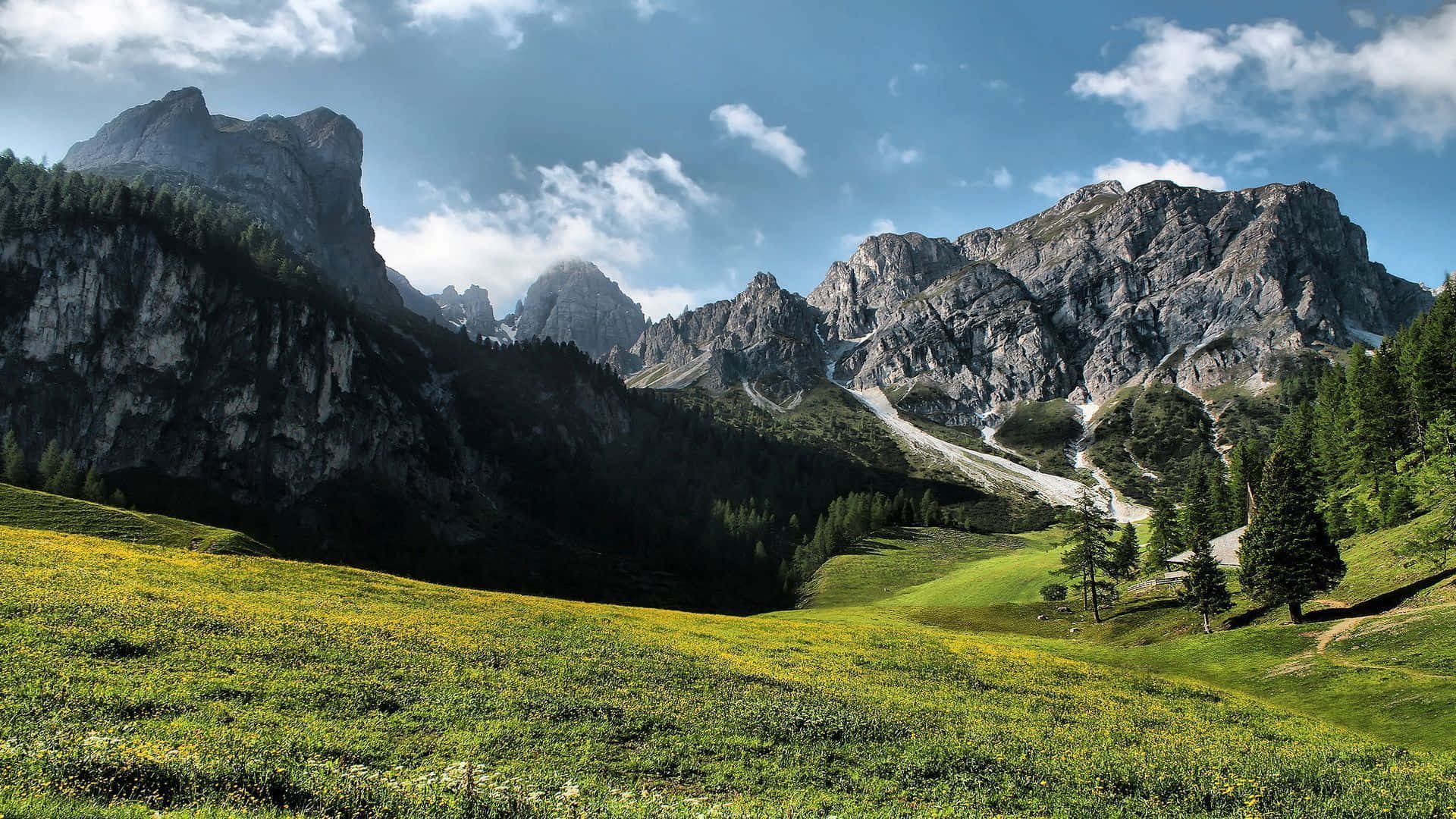 Det Rocke Bjerge dal natur Landskabsvisning desktop Wallpaper