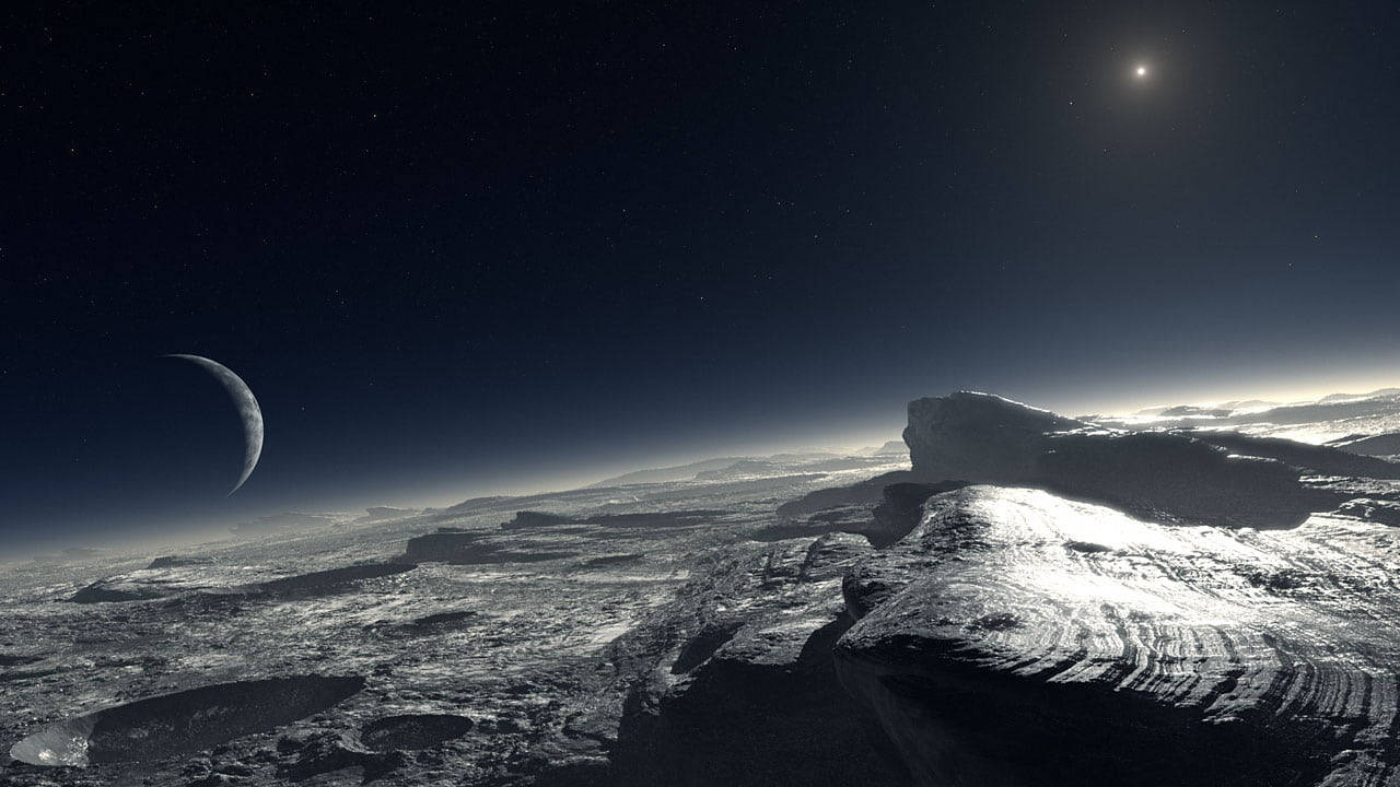 Rummende overflade af Pluto Wallpaper