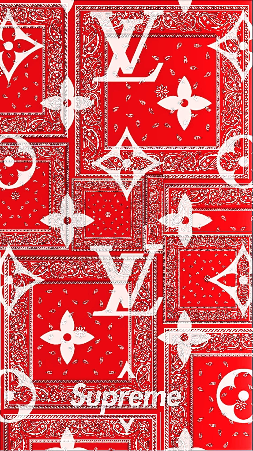 Röd Bandana Louis Vuitton Telefon Wallpaper