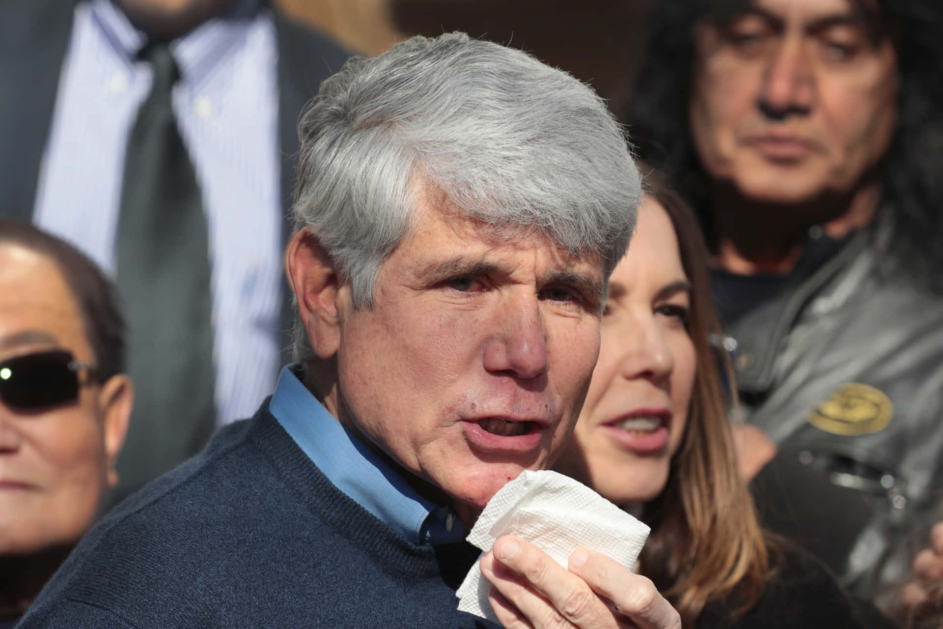 Former Illinois Governor Rod Blagojevich in thoughtful moment Wallpaper