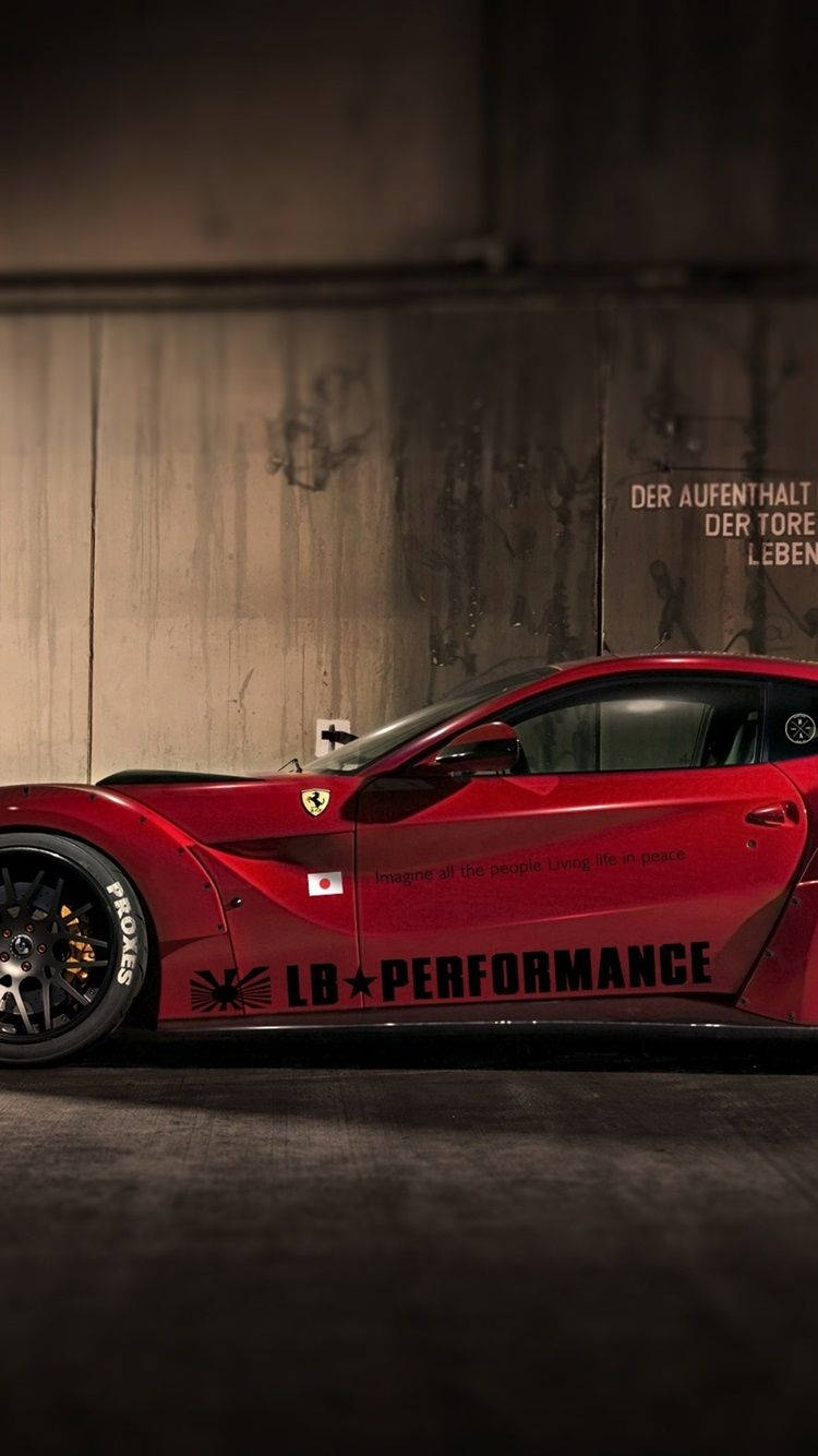 Rød Ferrari Lb Performance Bil Iphone Wallpaper