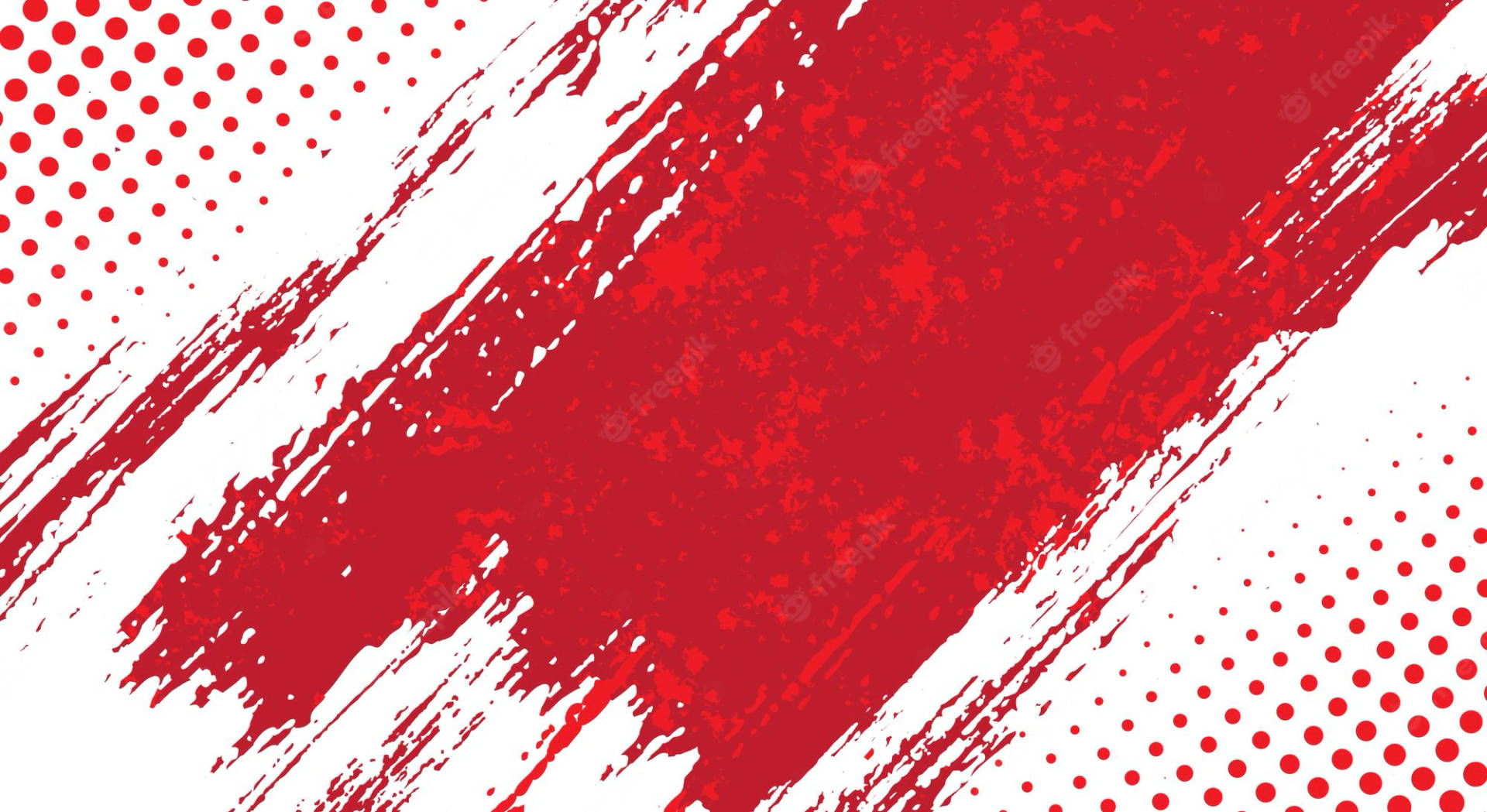 Rød Og Hvid Grunge Polka Dot Wallpaper