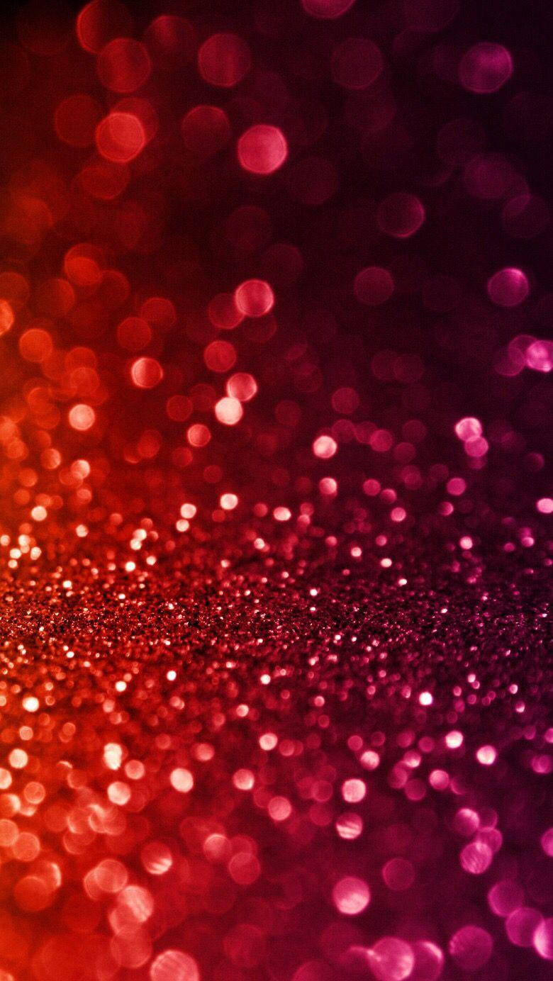 Rød Og Pink Glitter Sparkle Iphone Wallpaper