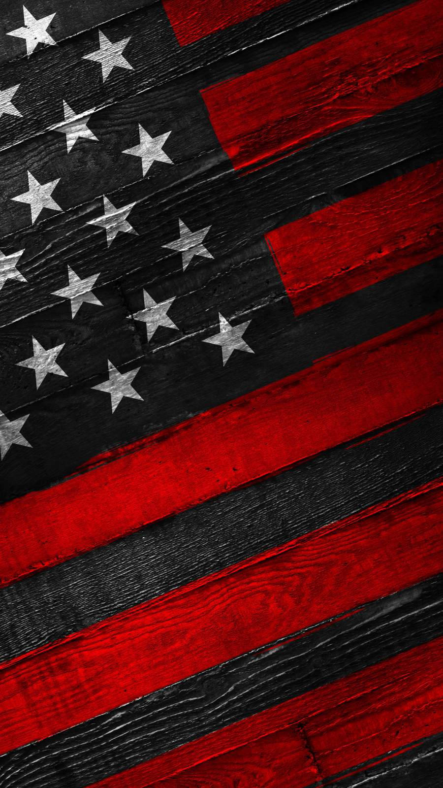 Rød Og Sort Mørk Amerikansk Flag Wallpaper