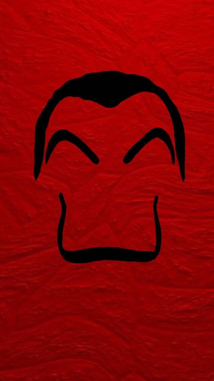 Rød Penge Heist Mask Wallpaper