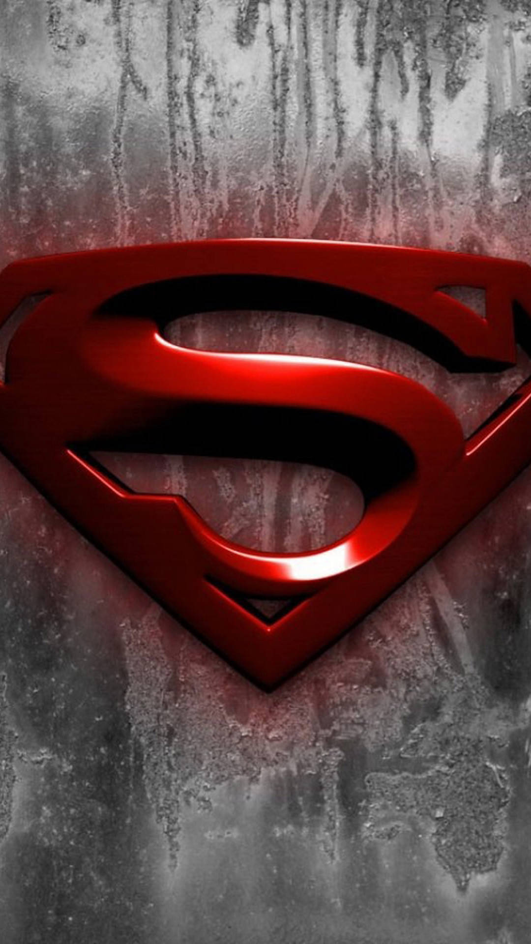 Rød Superman Symbol Iphone Metallic Wallpaper