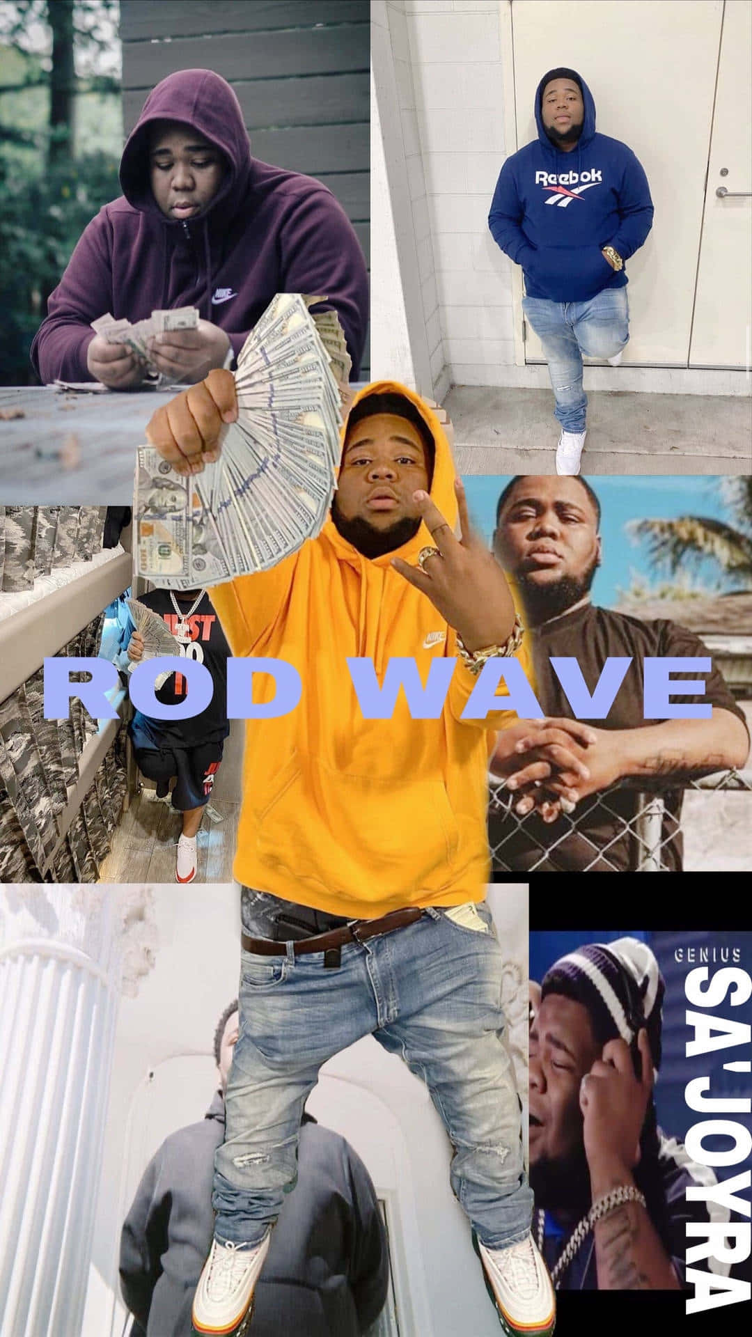 Rod Wave Aesthetic Collage Wallpaper