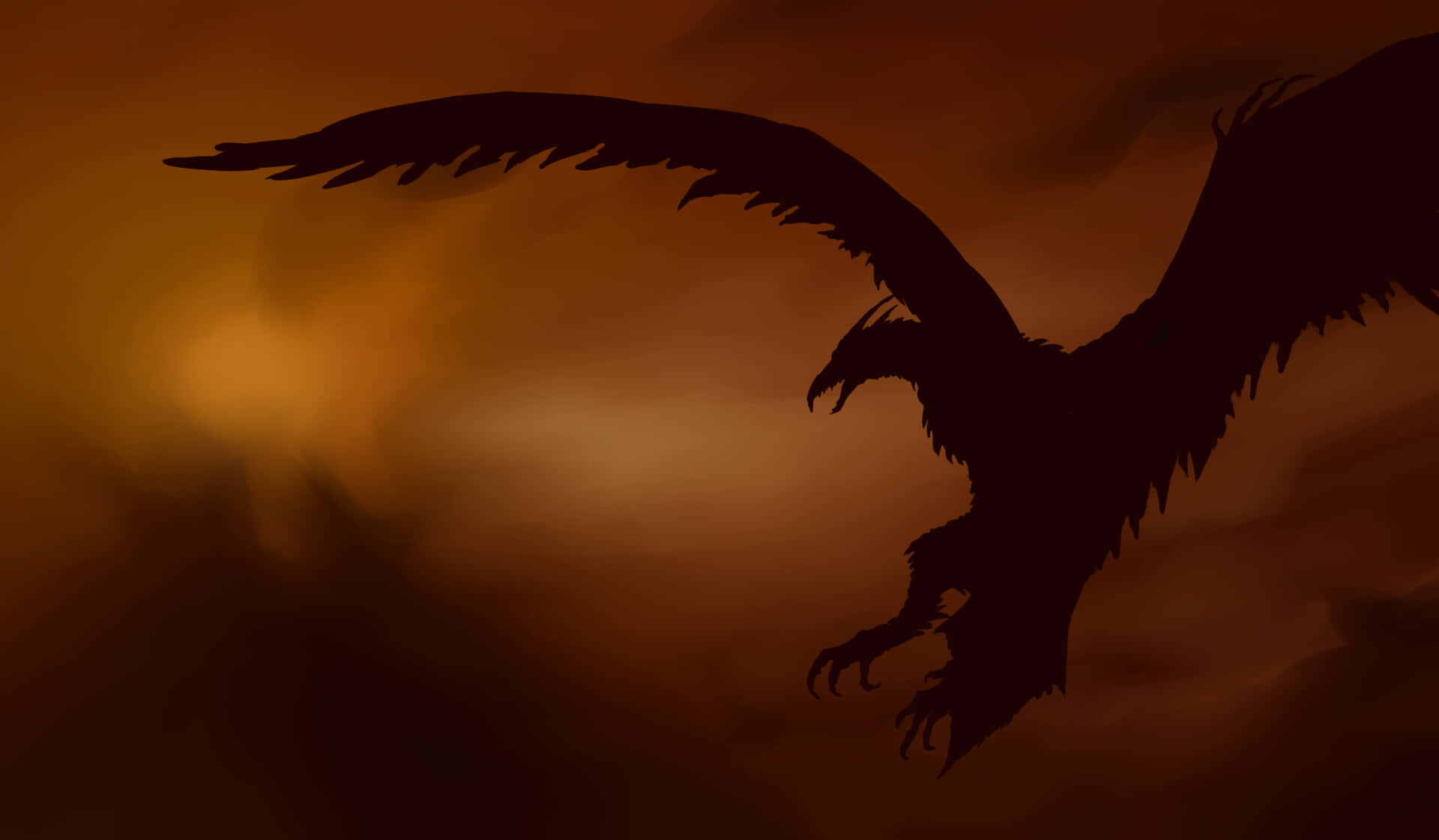 Einesilhouette Eines Adlers, Der Im Himmel Fliegt. Wallpaper