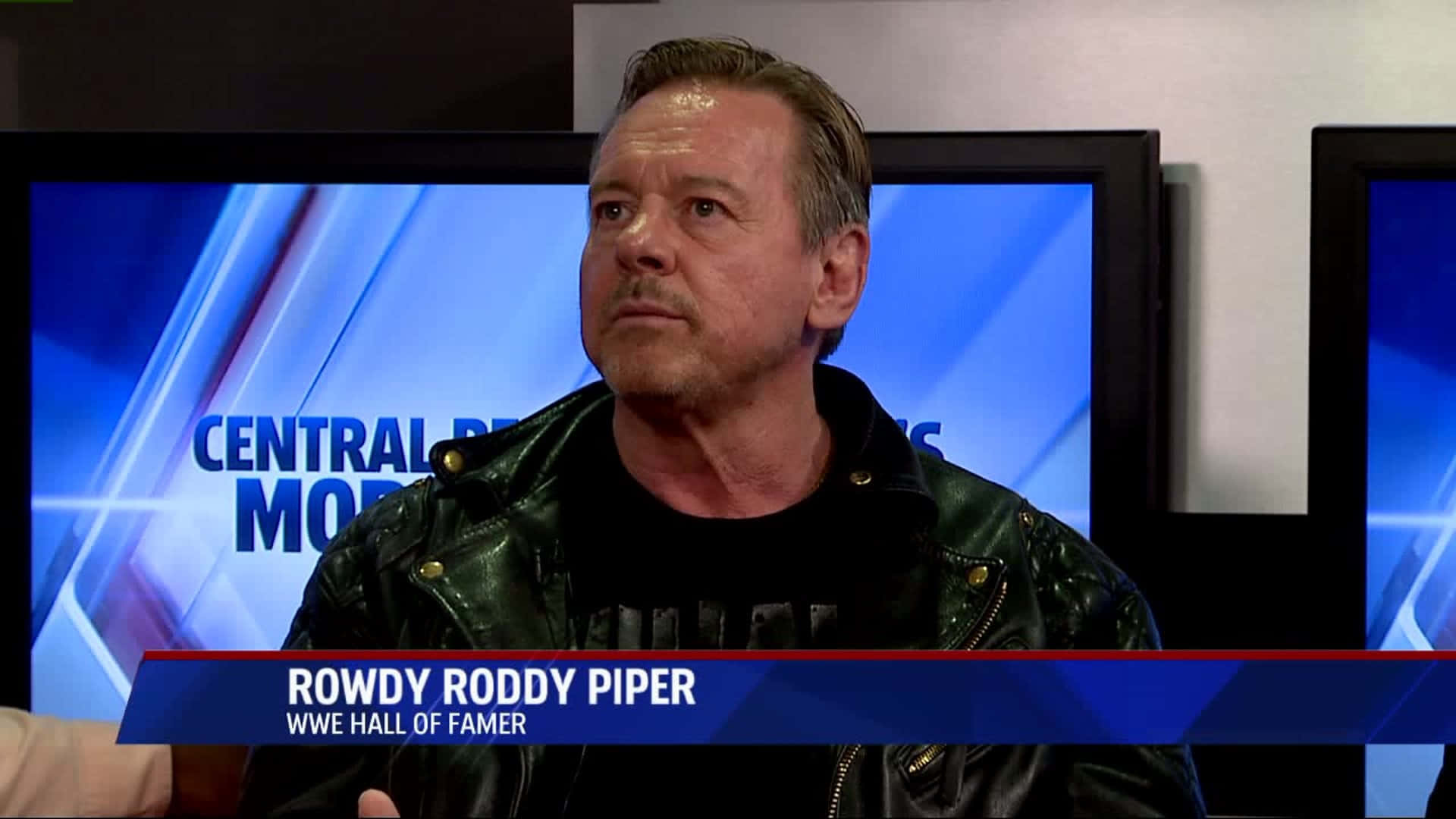 Wrestling Legend Roddy "Rowdy" Piper during FOX23 news interview Wallpaper