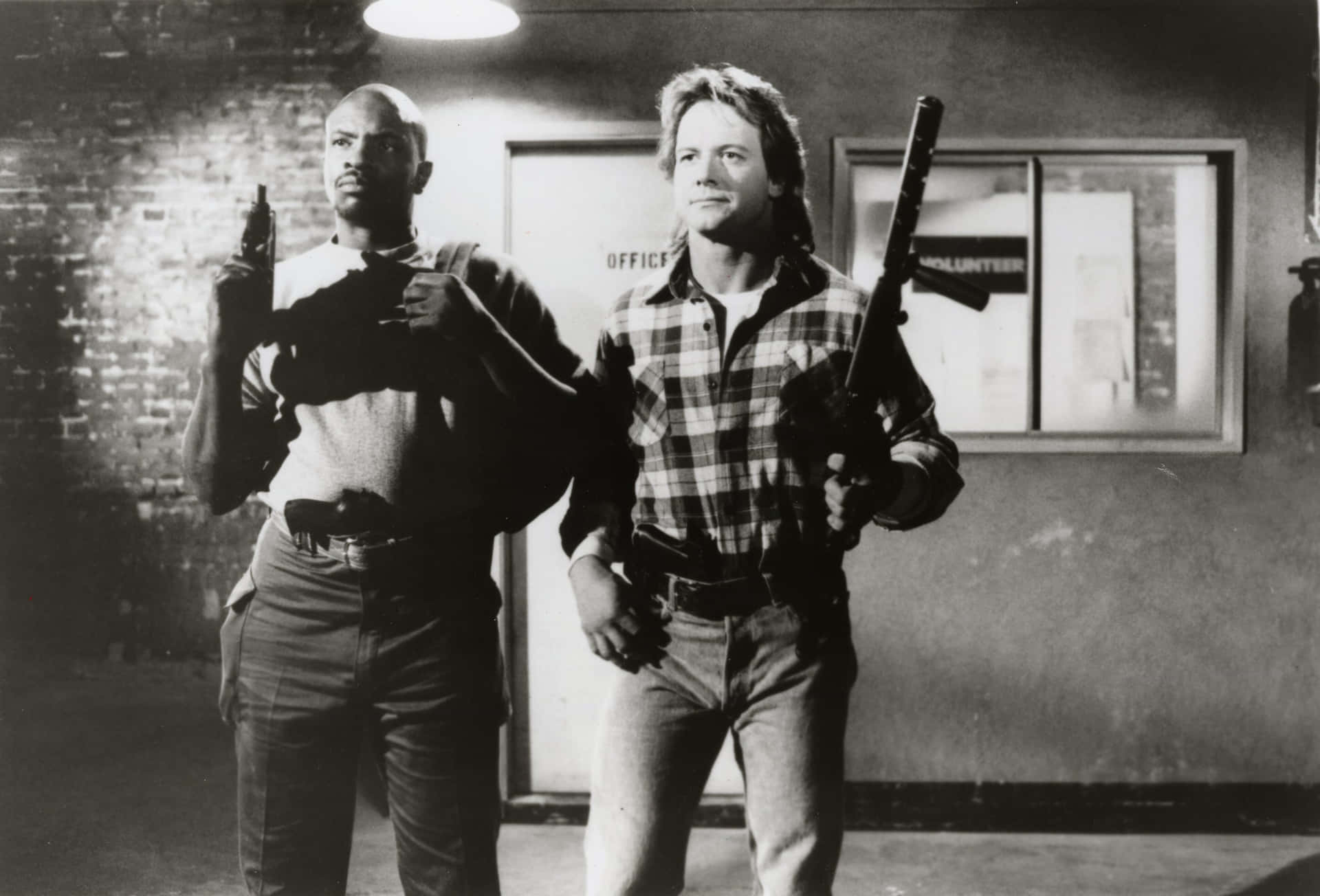 Roddy Piper With Keith David They Live Film Still Wallpaper