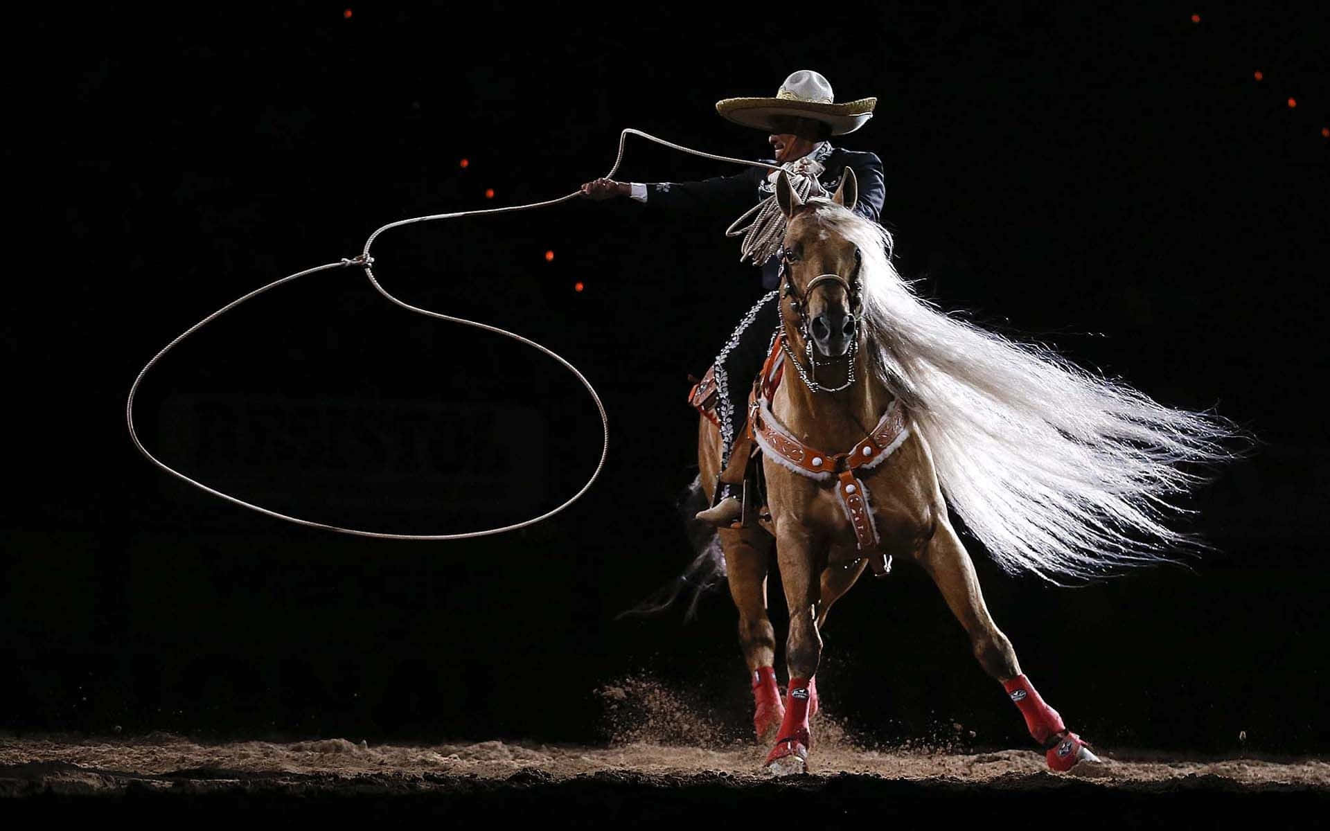 A Cowboy Competing in a Rodeo Event