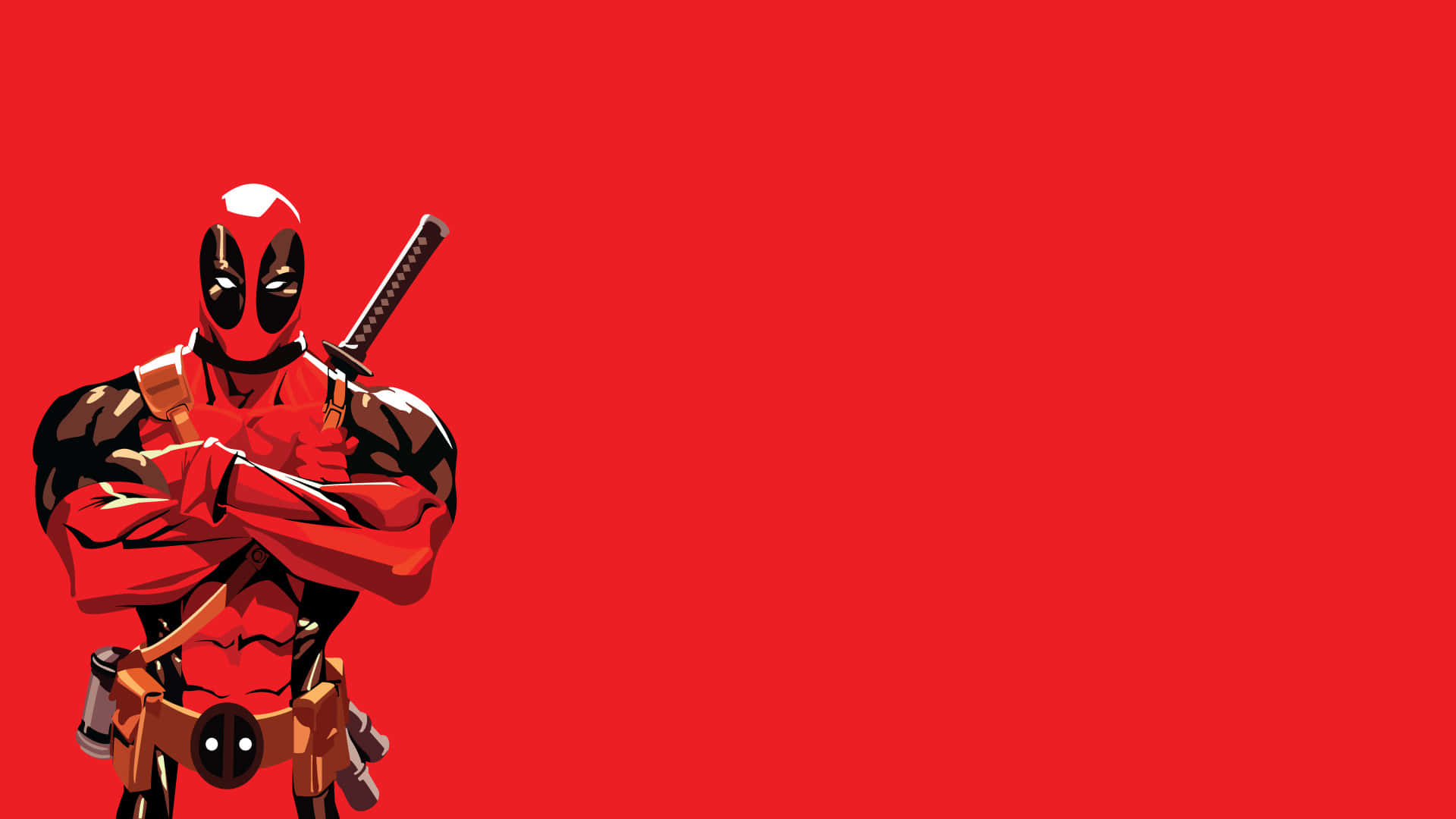 Rödminimalistisk Tecknad Deadpool-bakgrund