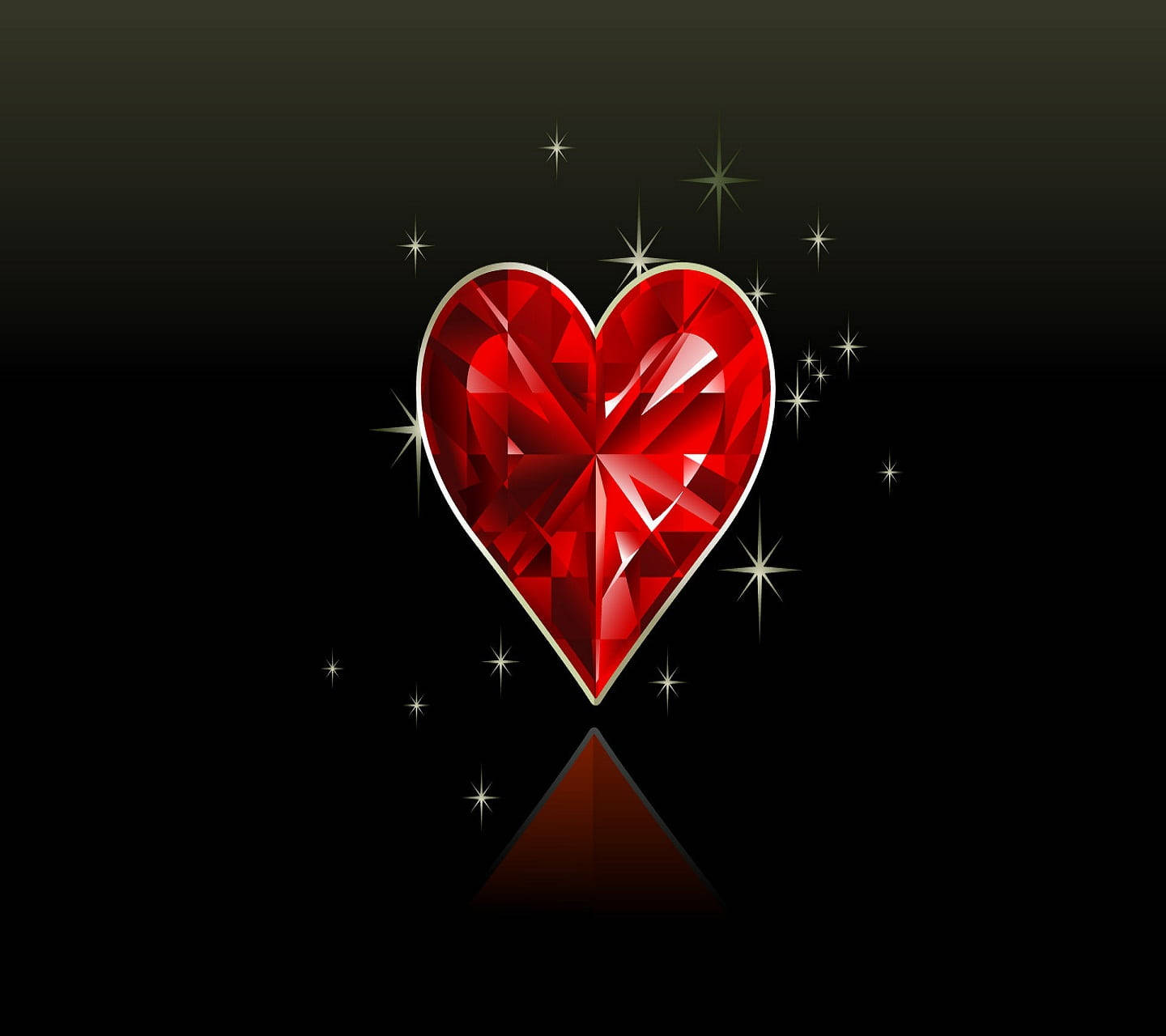 Rødt Hjerte Krystal Wallpaper