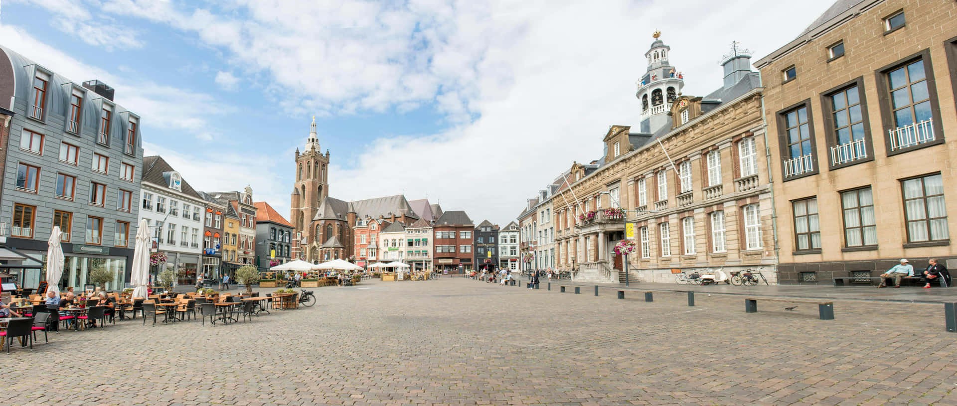 Roermond Markedstorg Panorama Bakgrunnsbildet