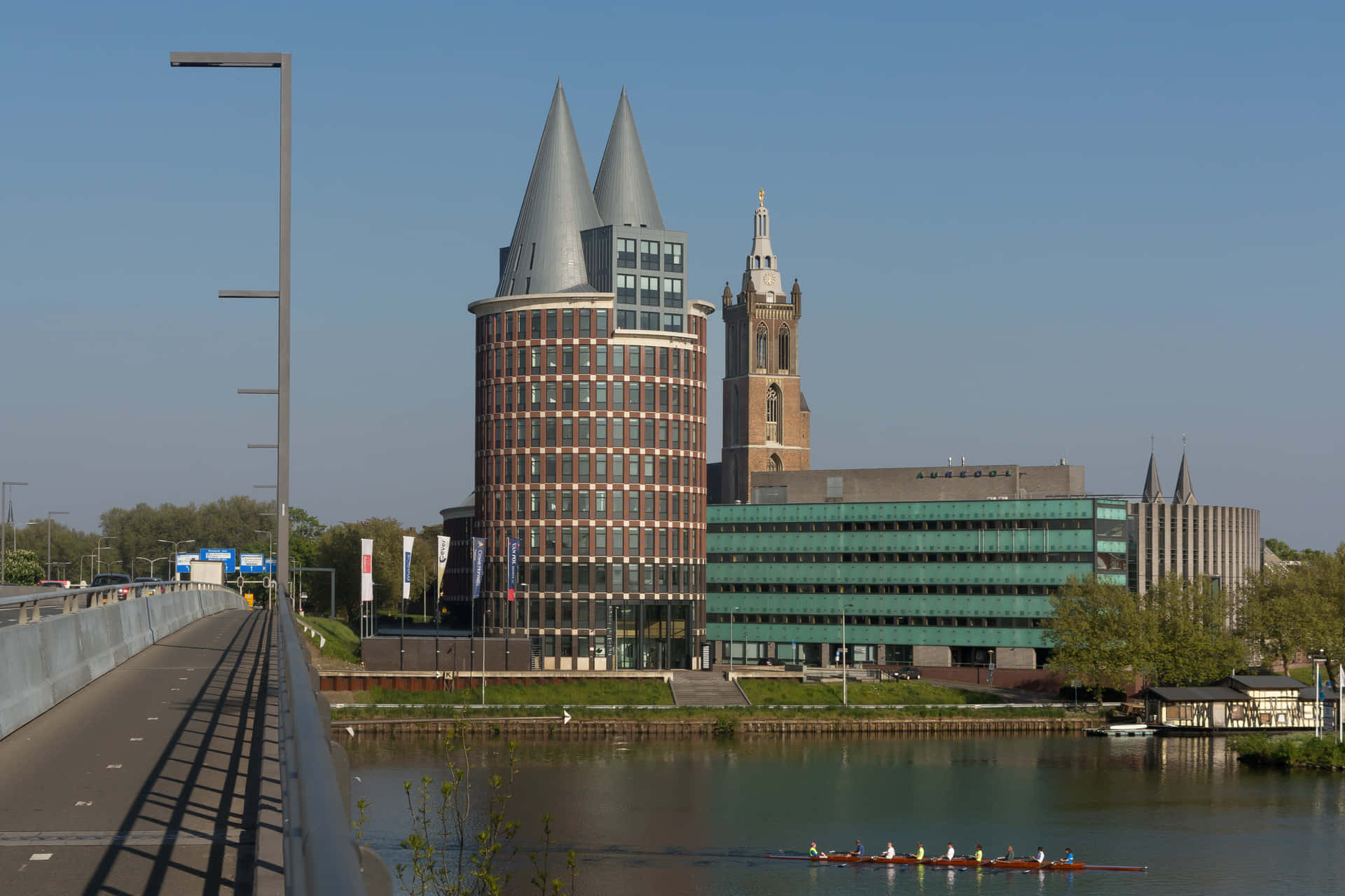 Roermond Elvefront Arkitektur Bakgrunnsbildet