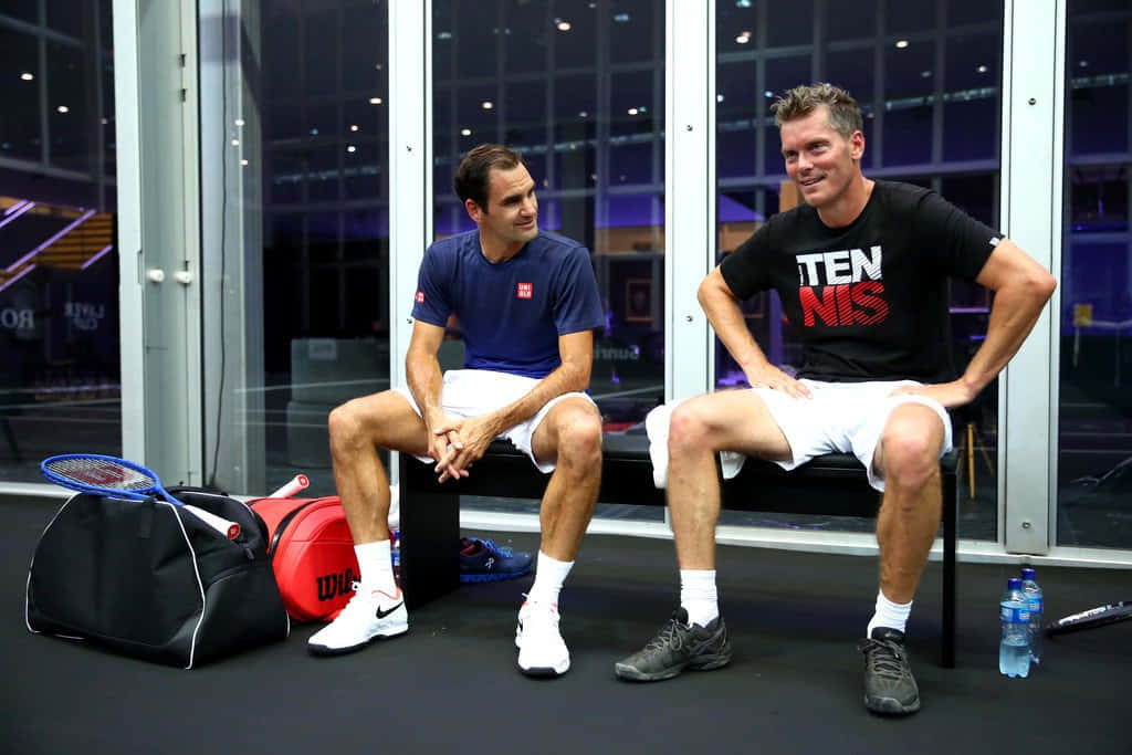 Roger Federer And Thomas Enqvist Talking Wallpaper