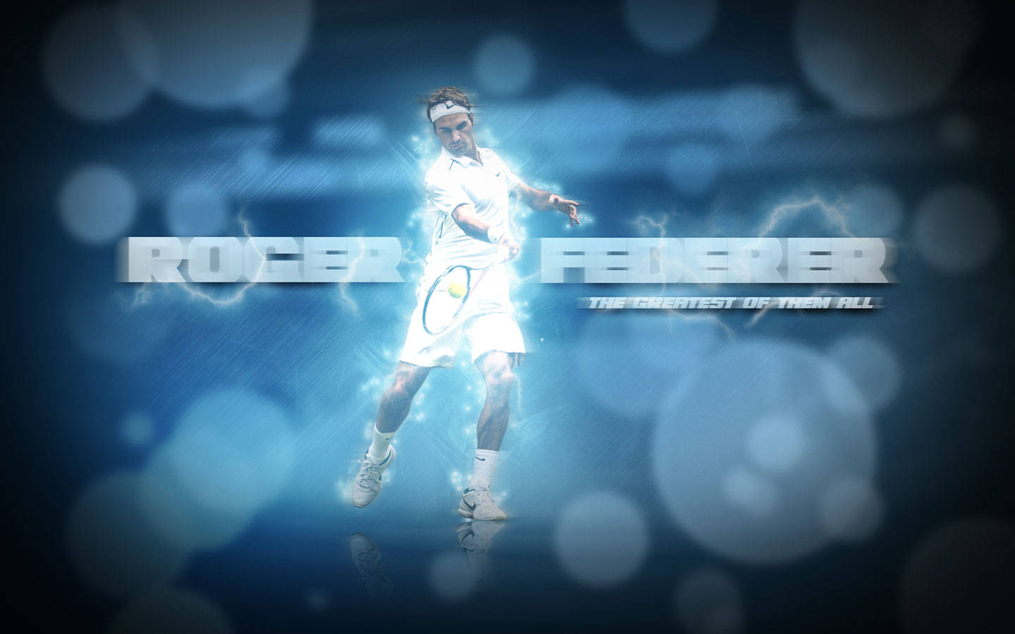 Digitale Plakat af Roger Federer med hans signatur Wallpaper